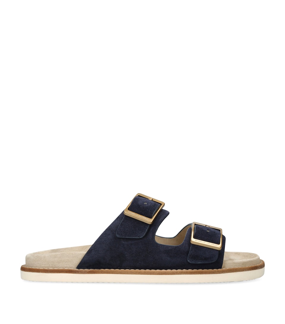 Suede Double-Strap Sandals
