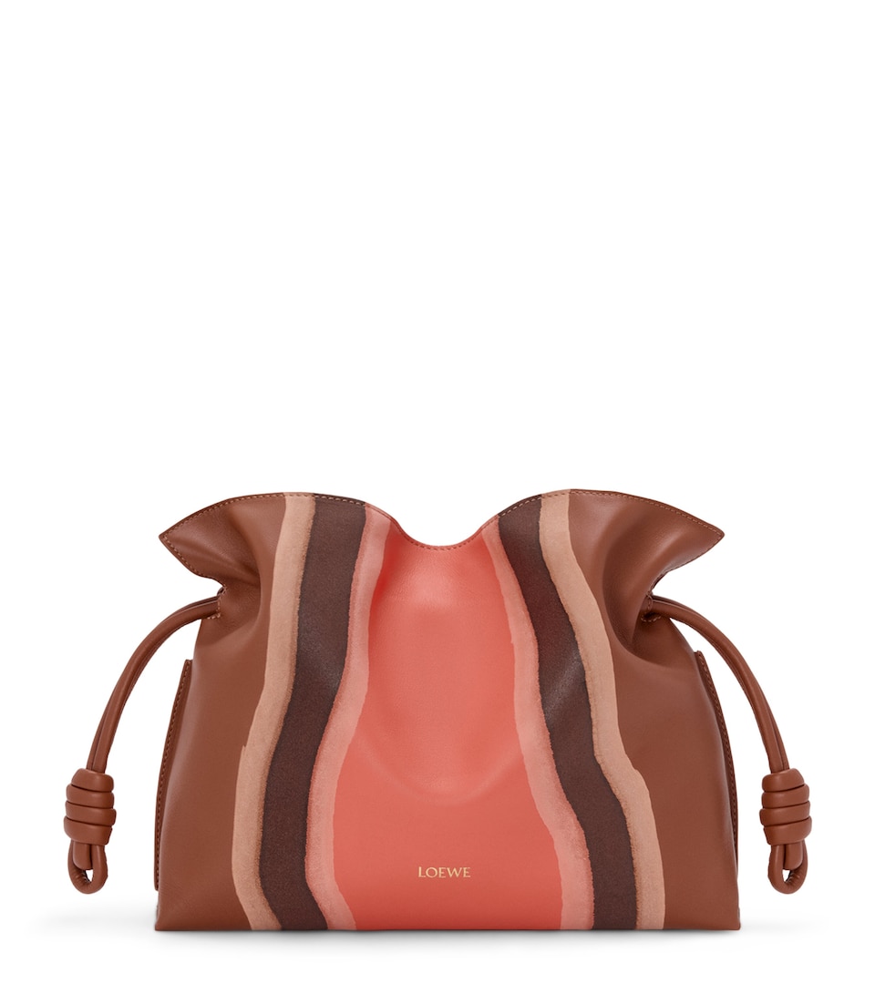 Leather Stripe Flamenco Clutch Bag