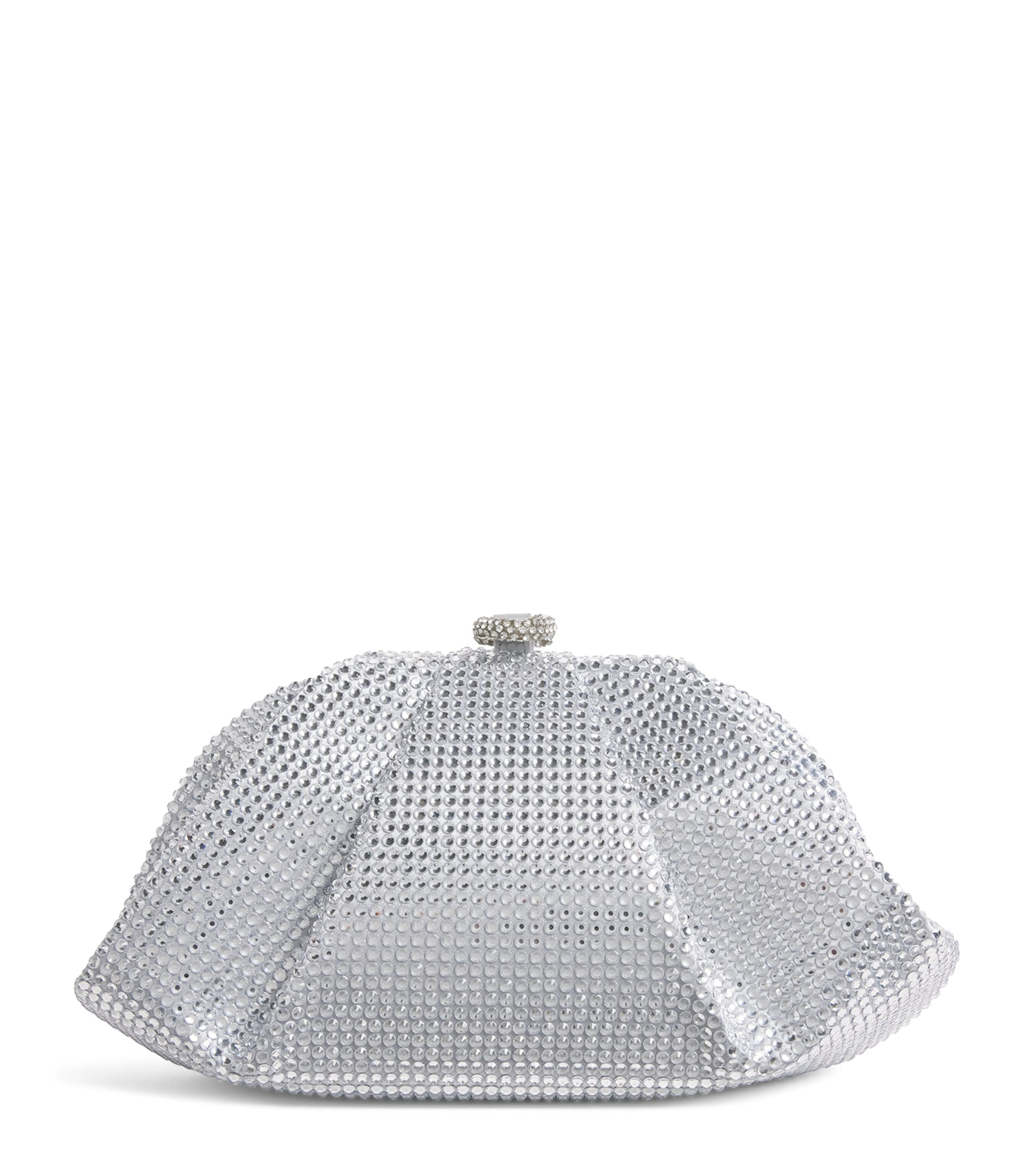 Judith Leiber Crystal Gemma Clutch Bag Silver Rhine