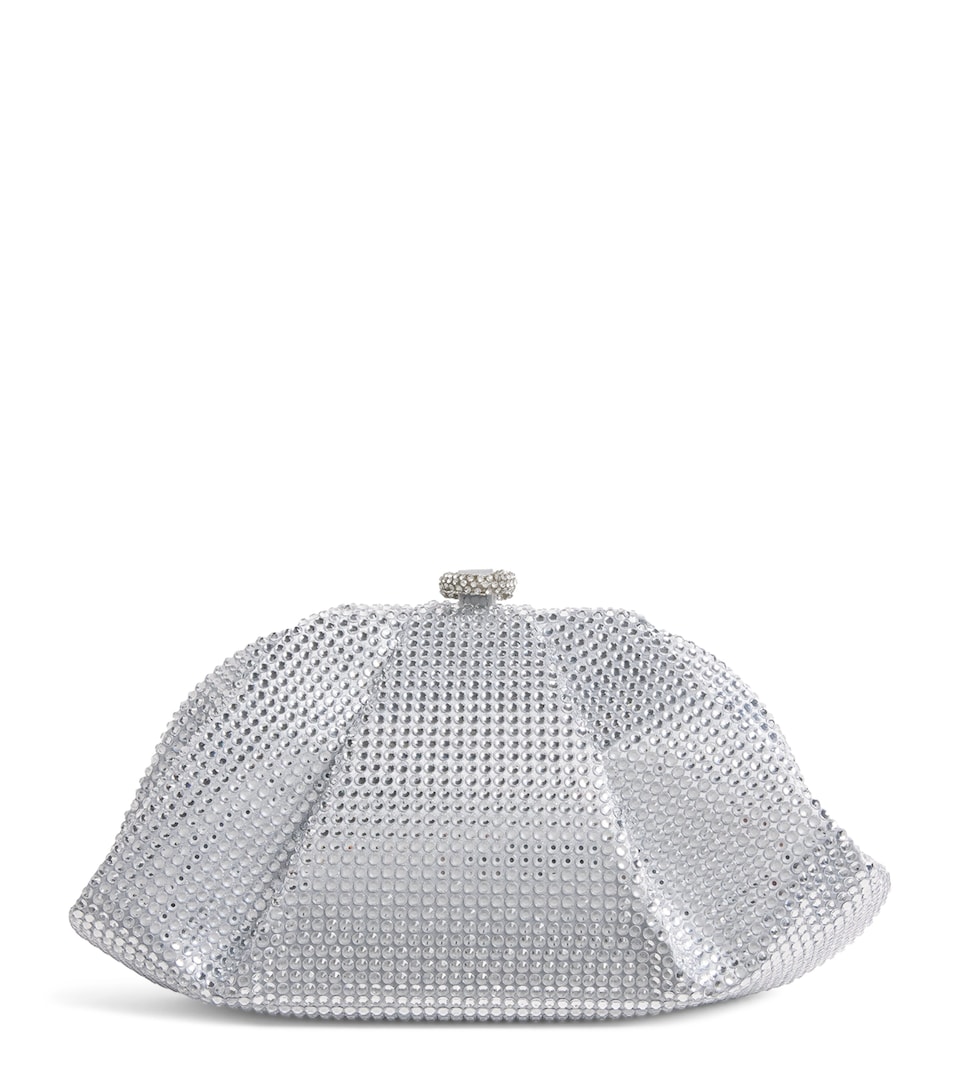Judith Leiber Crystal Gemma Clutch Bag Silver Rhine