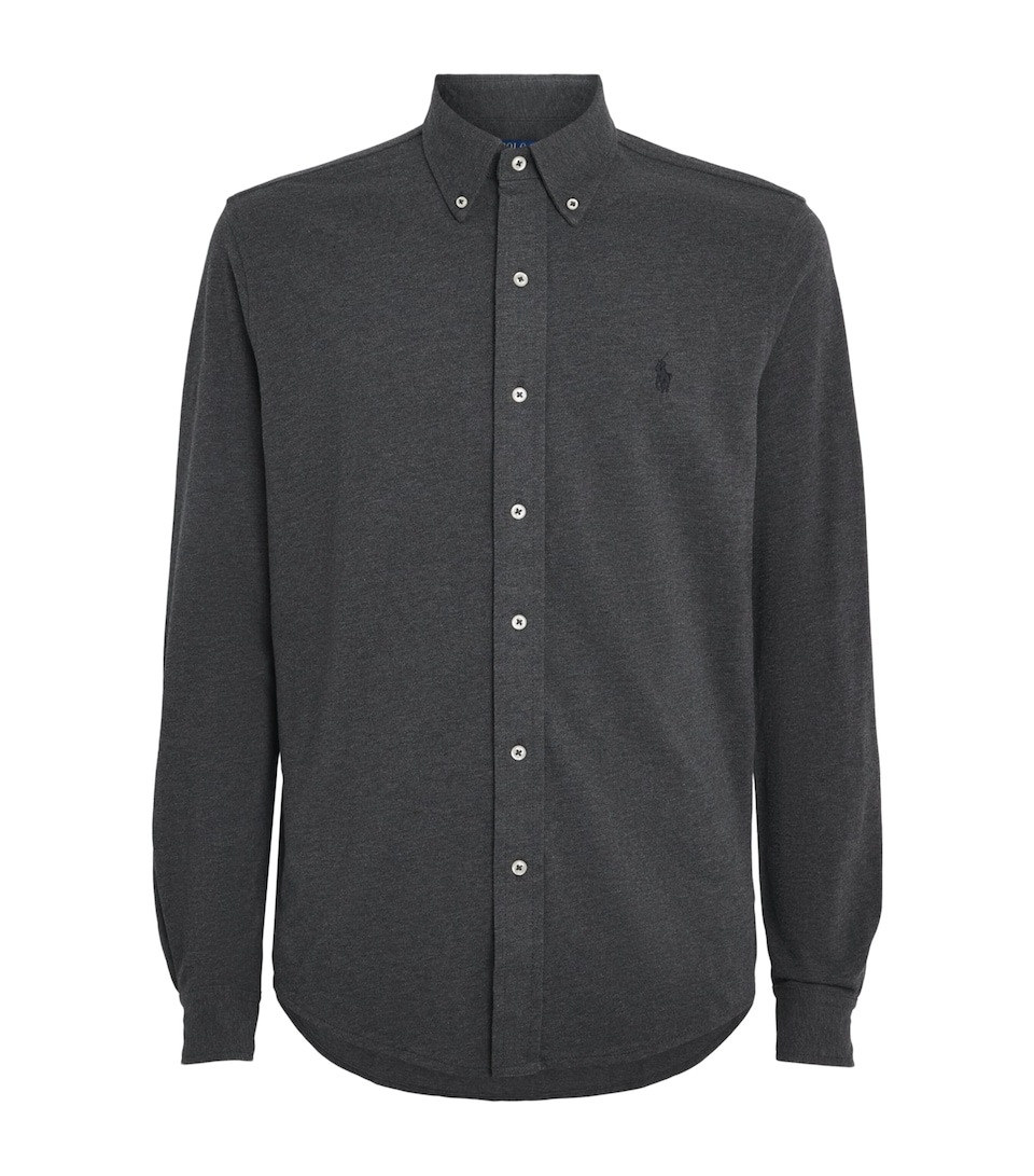 Polo Ralph Lauren Mens Cotton Mesh Shirt Windsor Hther