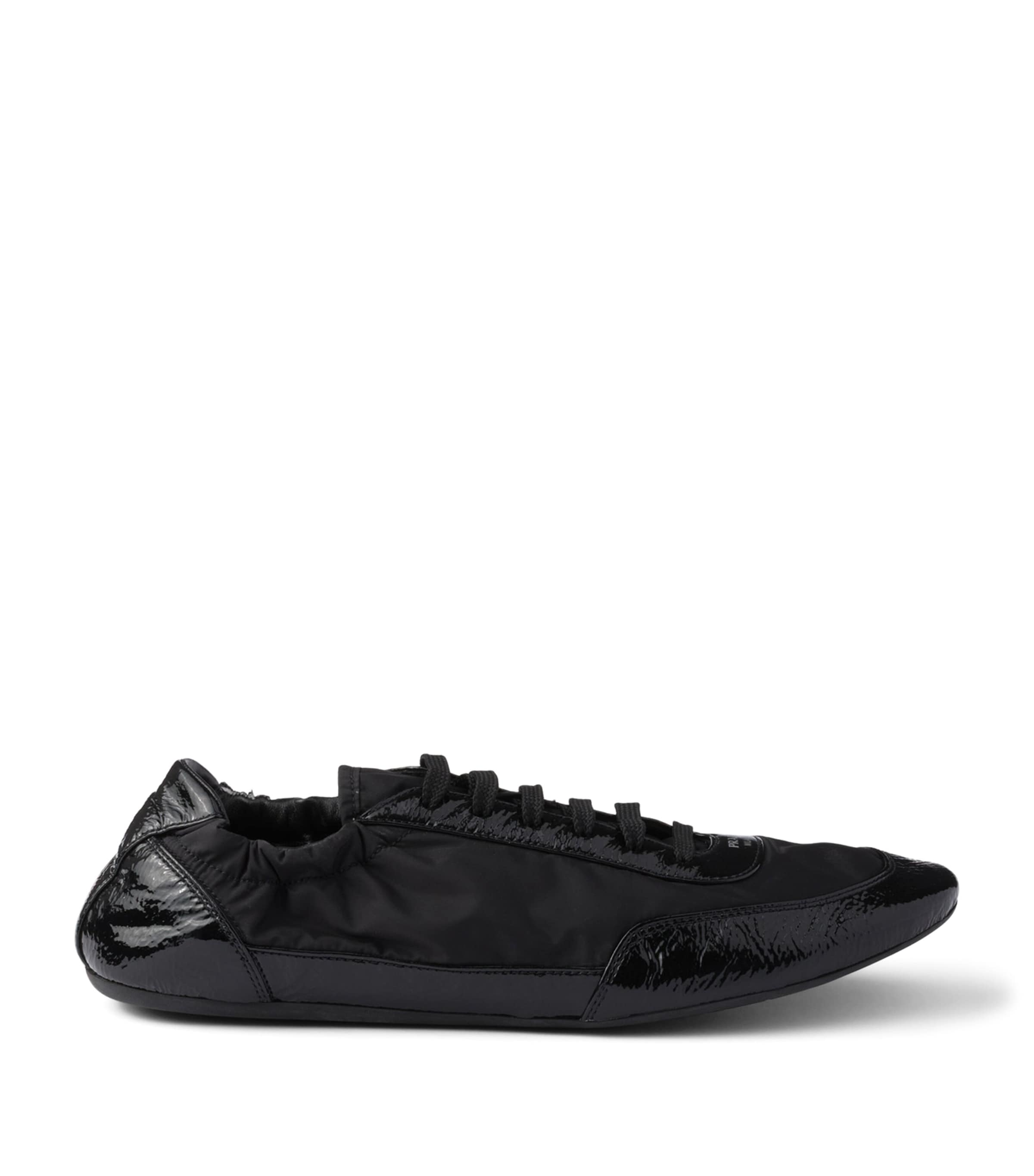 Re-Nylon and Leather Collapsed Sneakers