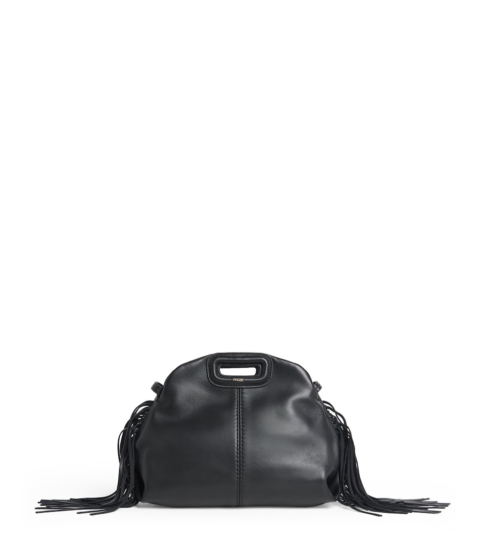 Maje Mini Leather Miss M Top-Handle Bag Black