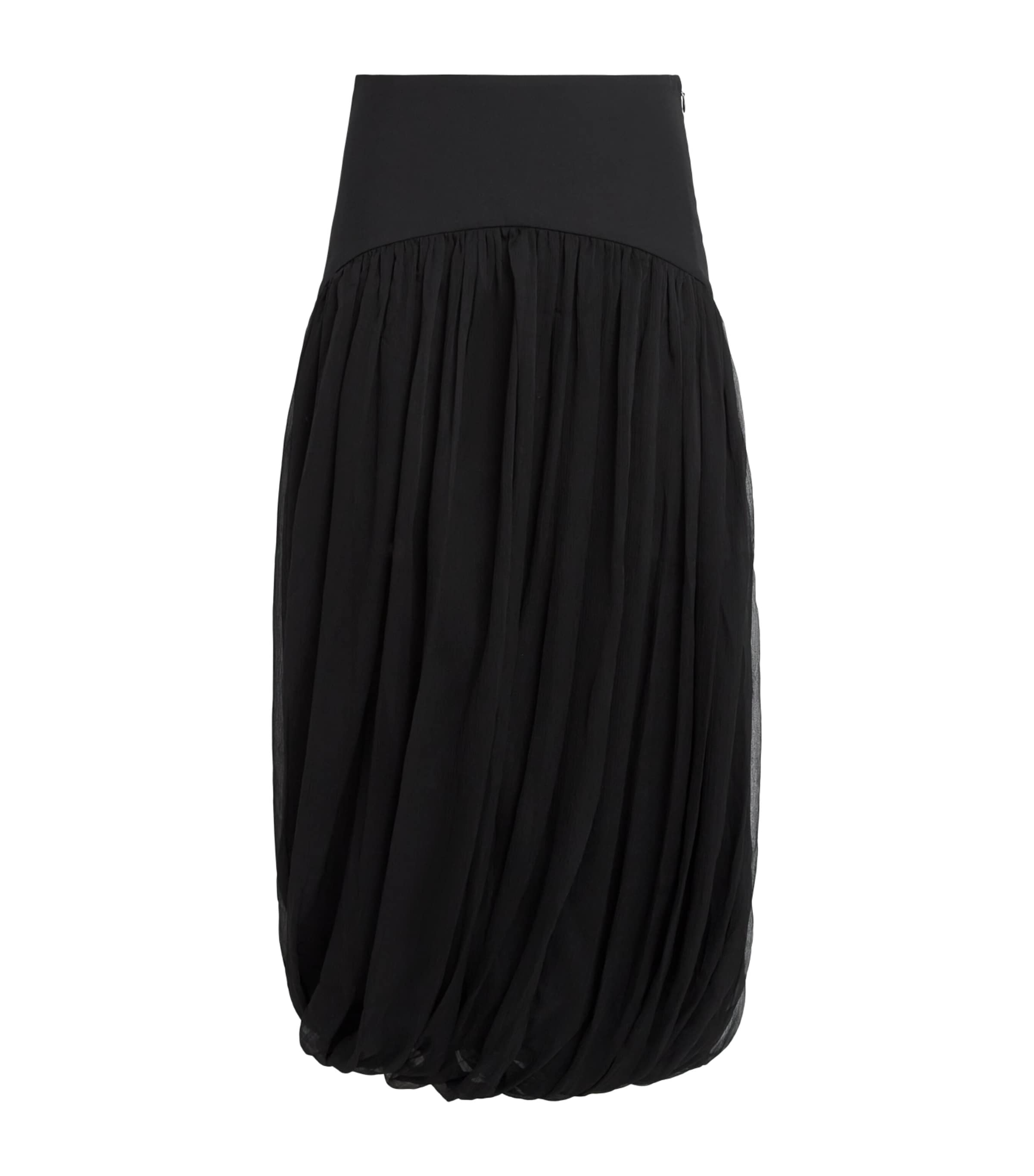 Abadia Womens Twisted Suri Midi Skirt Black