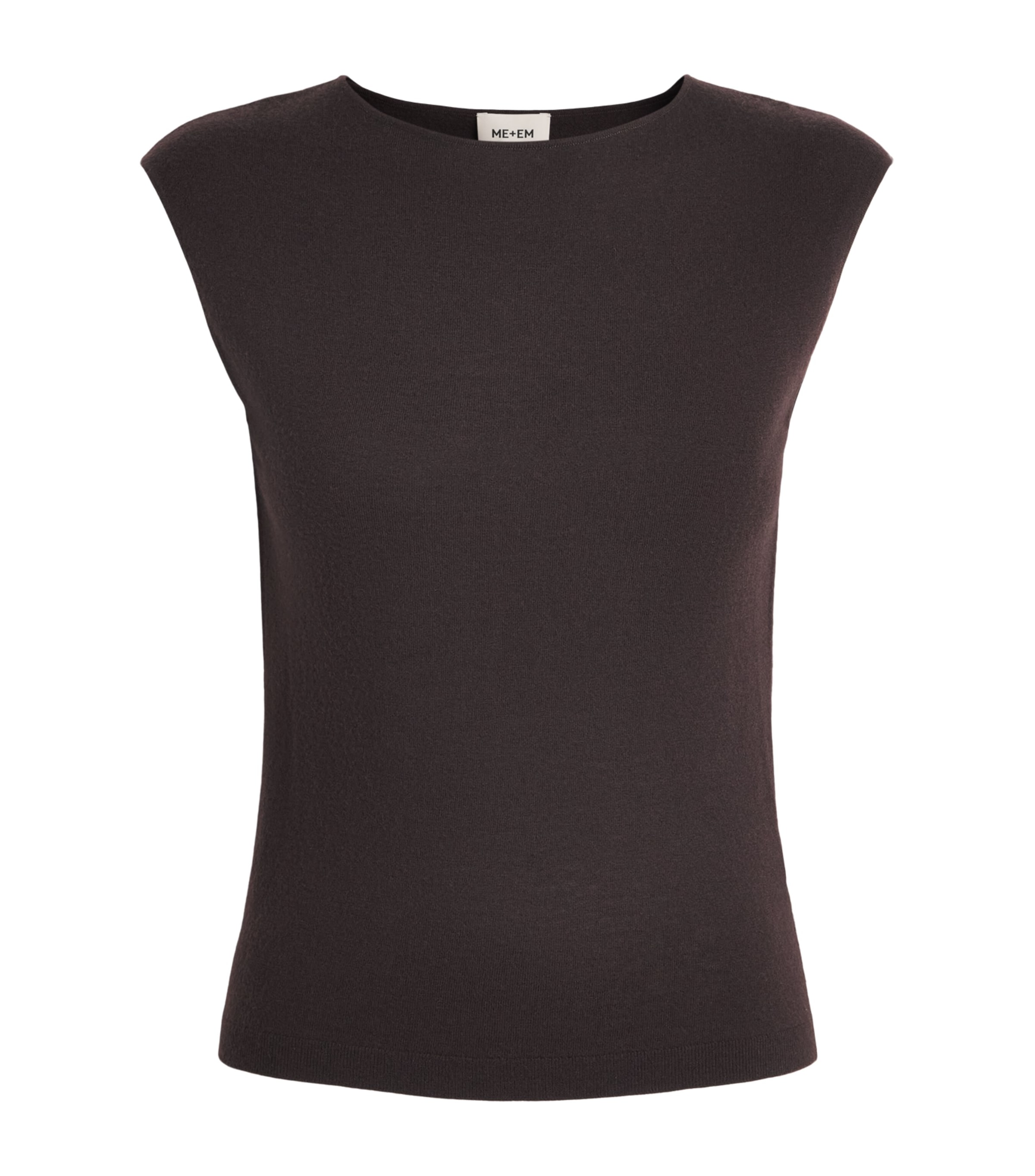 ME+EM Womens Cashmere-Blend Sweater Vest Cocoa Brown