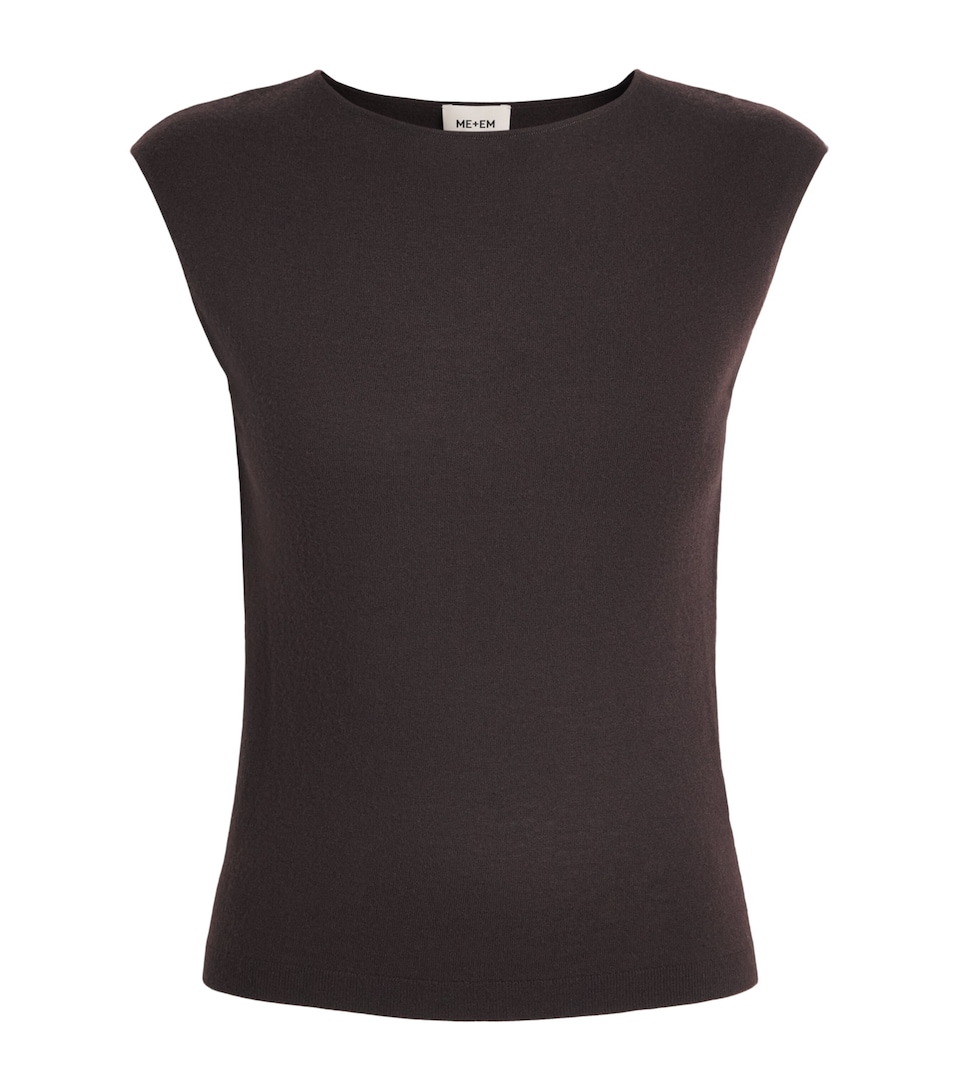 ME+EM Womens Cashmere-Blend Sweater Vest Cocoa Brown