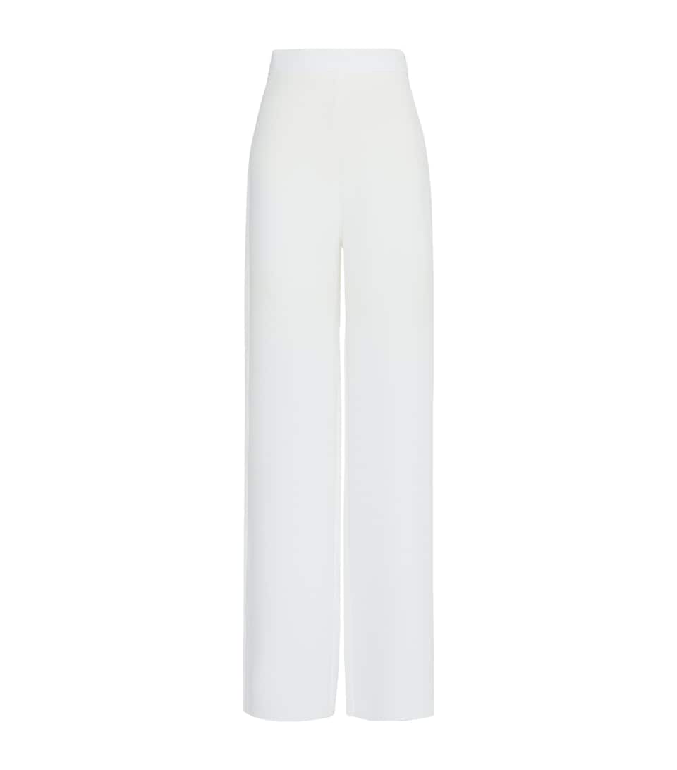 Max Mara Womens Wide-Leg High-Waist Trousers White