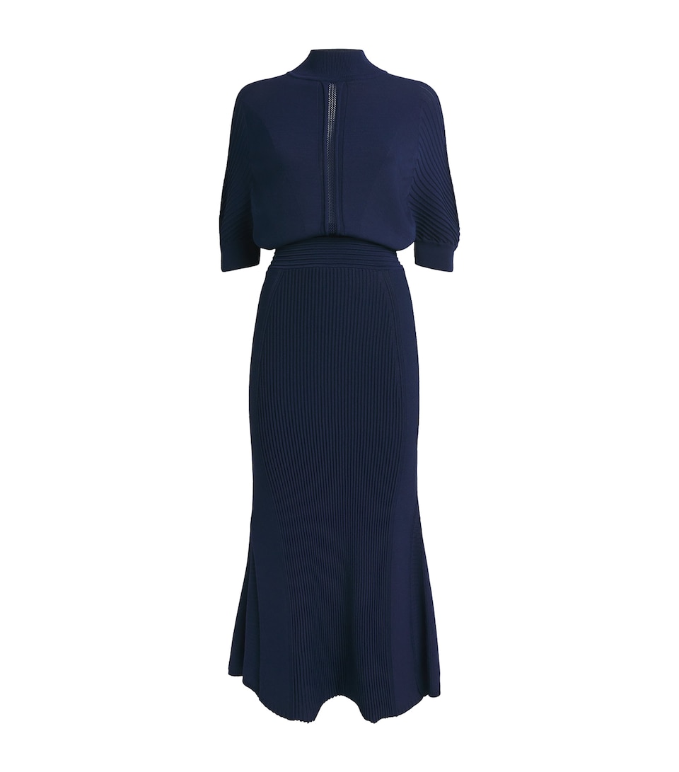 Edeline Lee Womens Knitted Emmeline Midi Dress Nav/navy