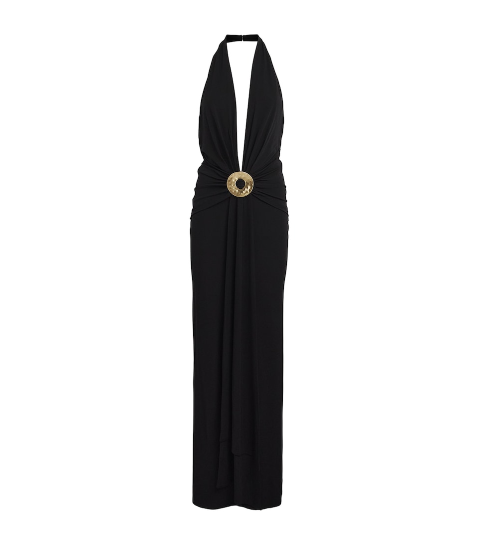 Cult Gaia Womens Plunge-Neck Chii Maxi Dress Black