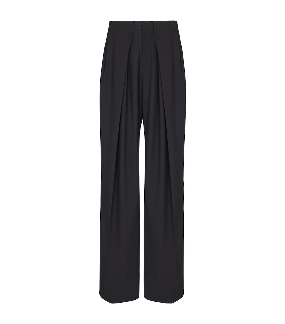 Wool Twill Pleated Trousers
