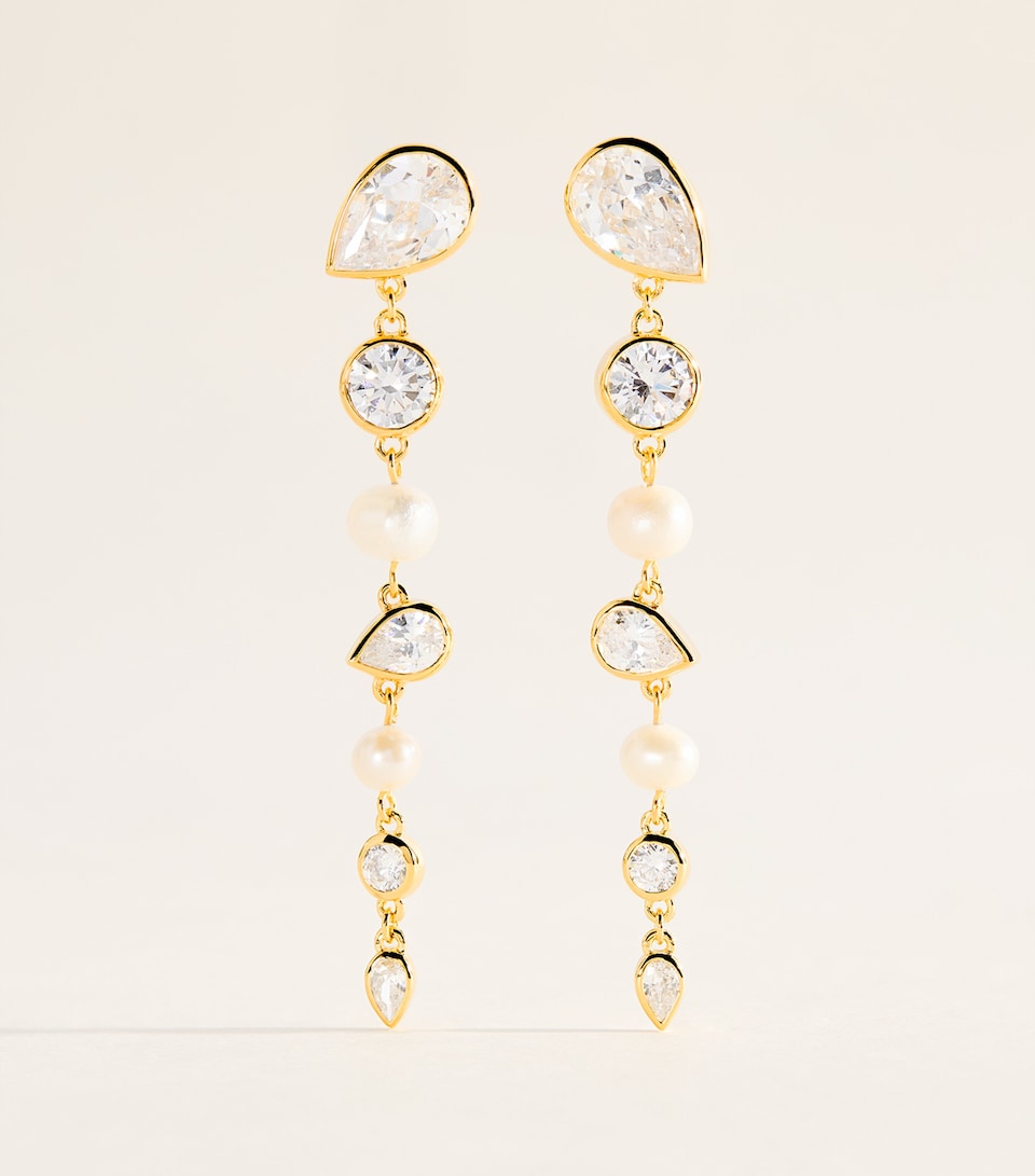 Completedworks Crystal The Light of the Past Drop Earrings Gold Plated