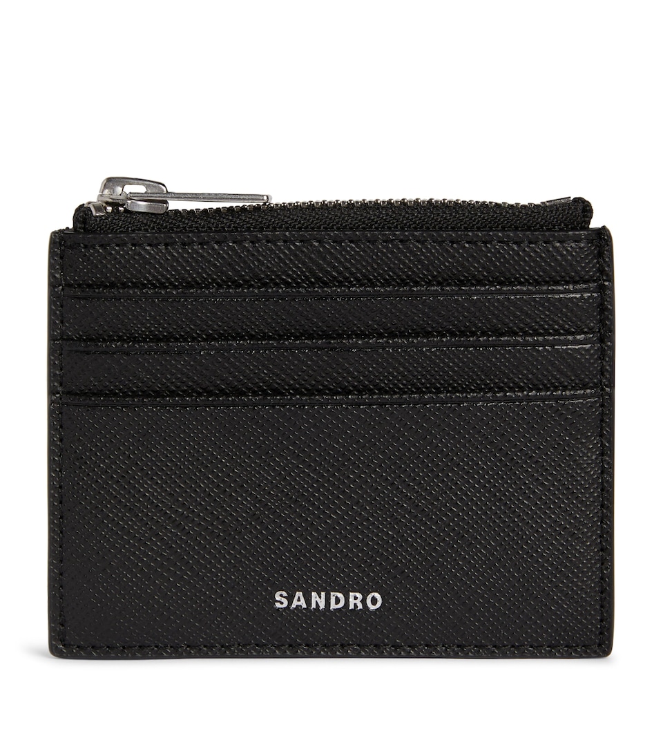 Sandro Paris Reconstituted Leather Card Holder Black