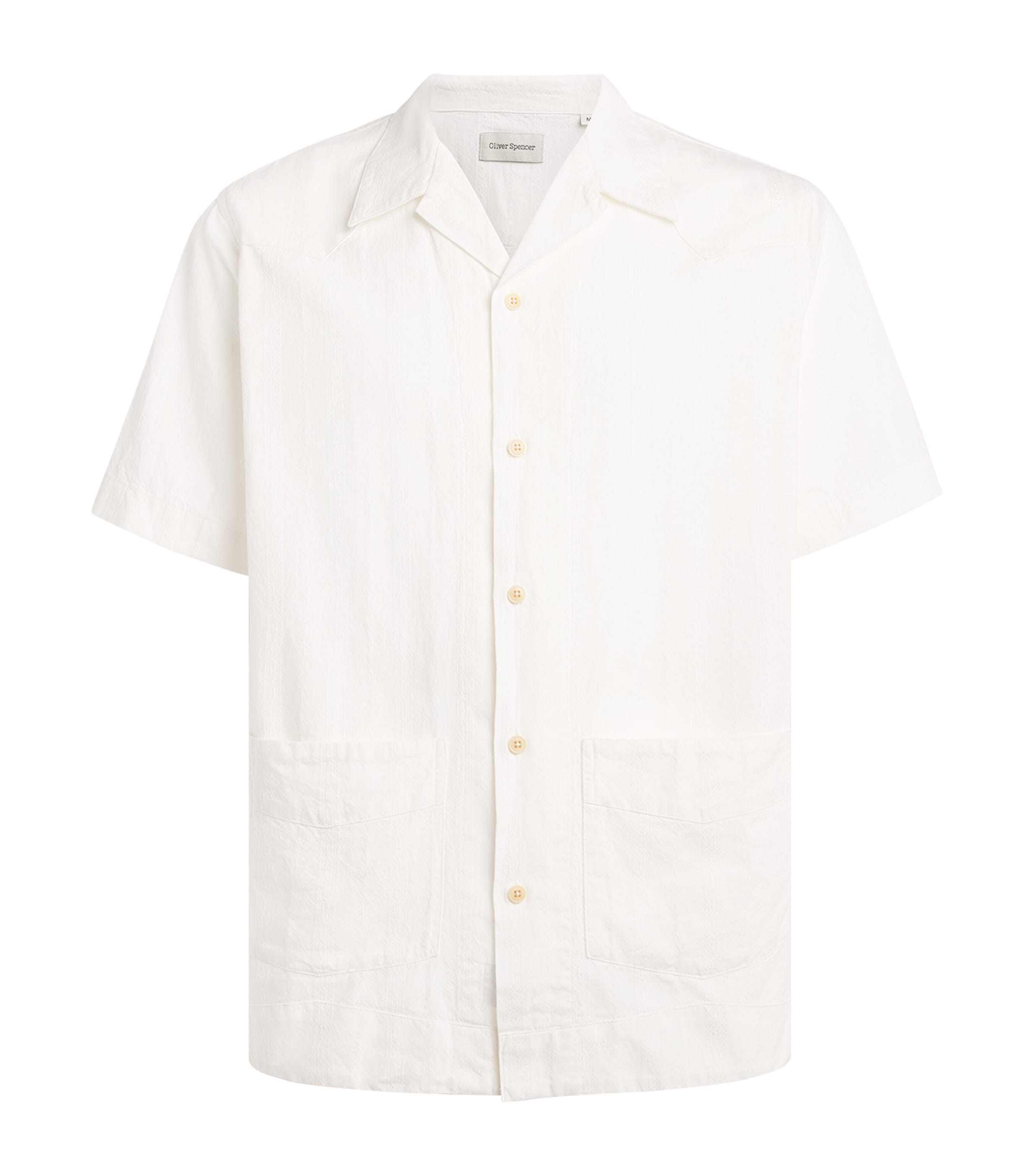 Oliver Spencer Mens Cotton Cuban Shirt White