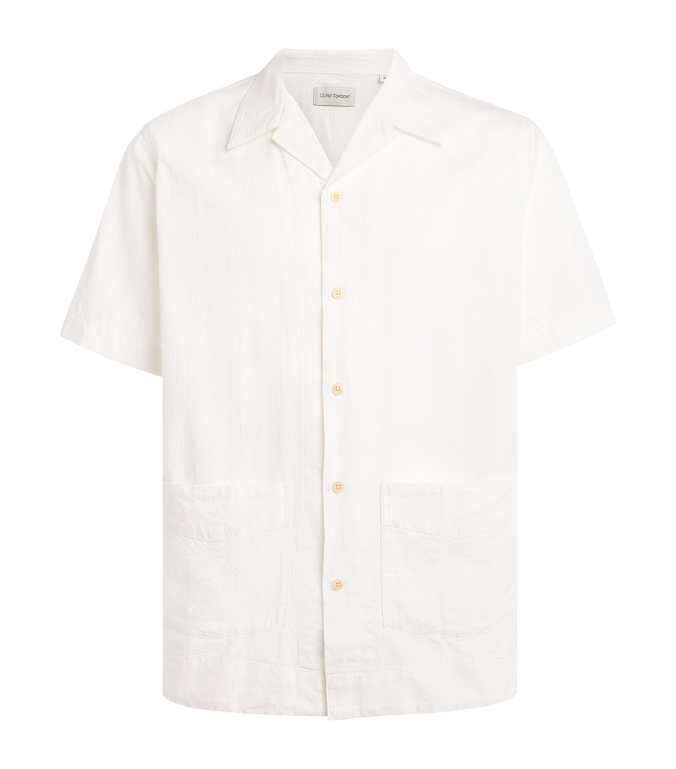 Oliver Spencer Mens Cotton Cuban Shirt White