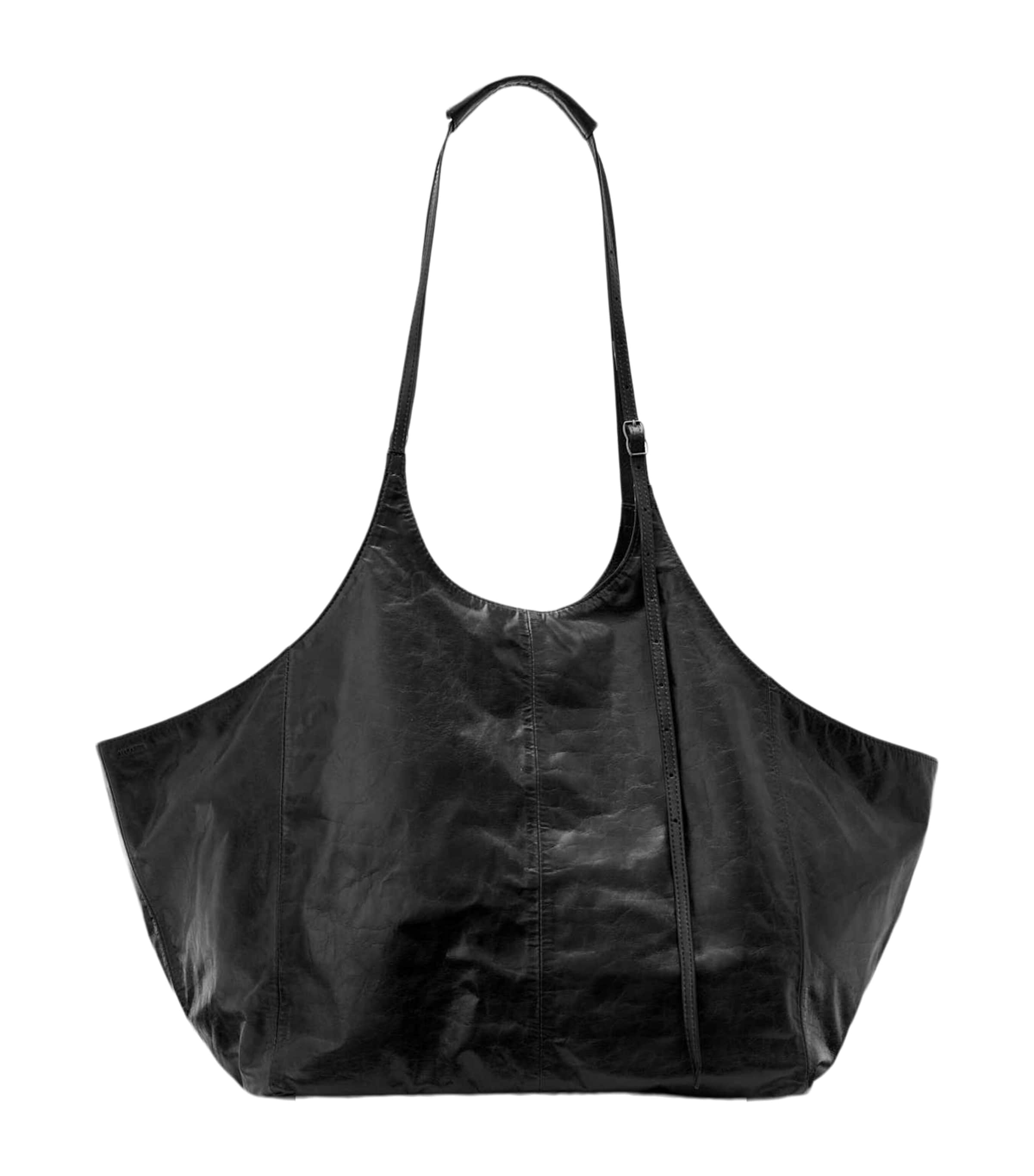 AllSaints Leather Siloh E/W Tote Bag Black