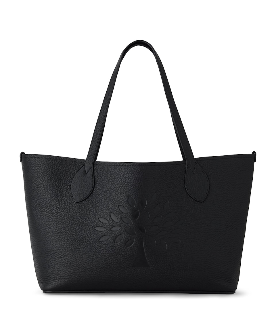 Mulberry Leather Tree Tote Bag Black