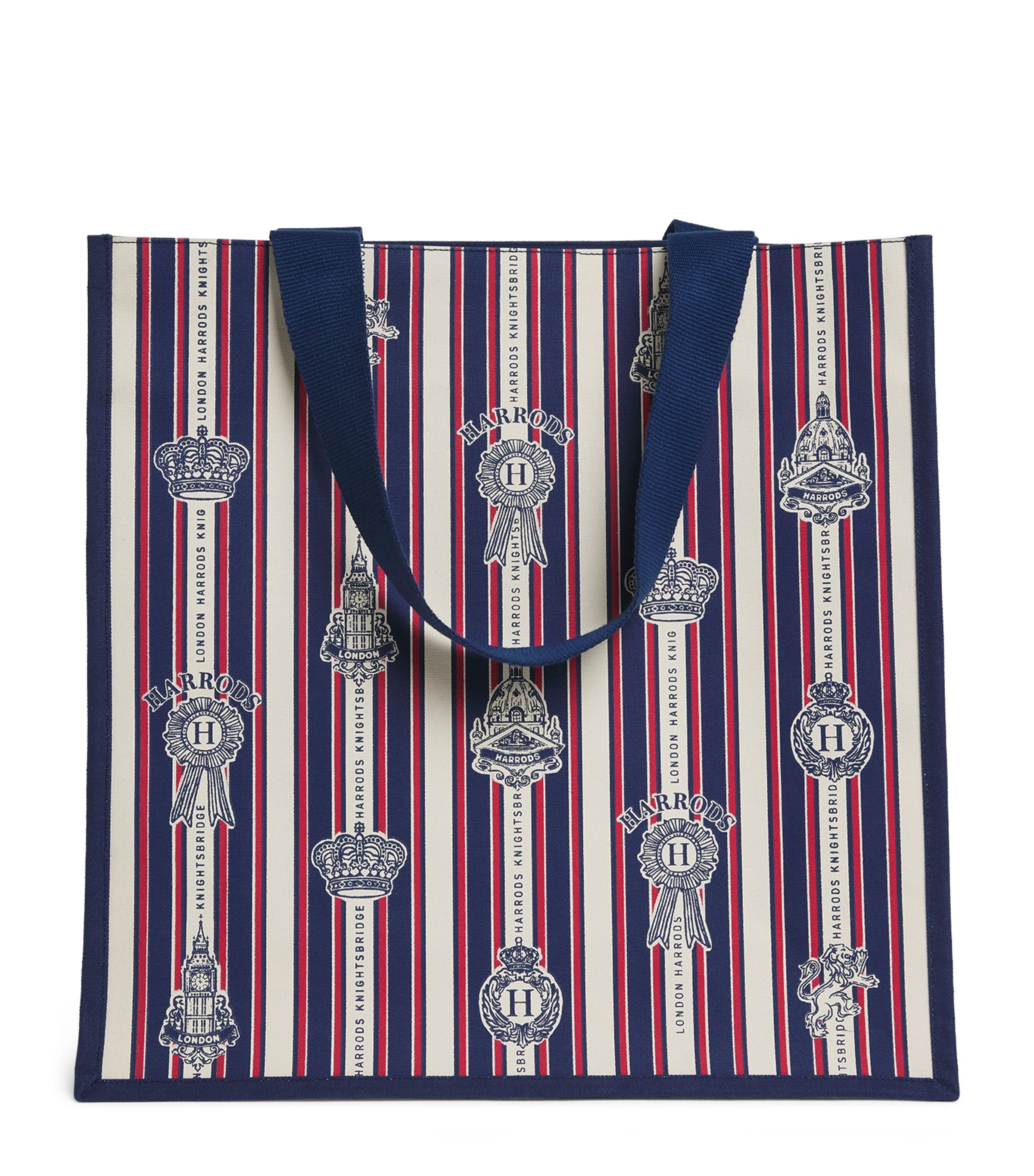 Harrods Medium London Calling Tote Bag Navy