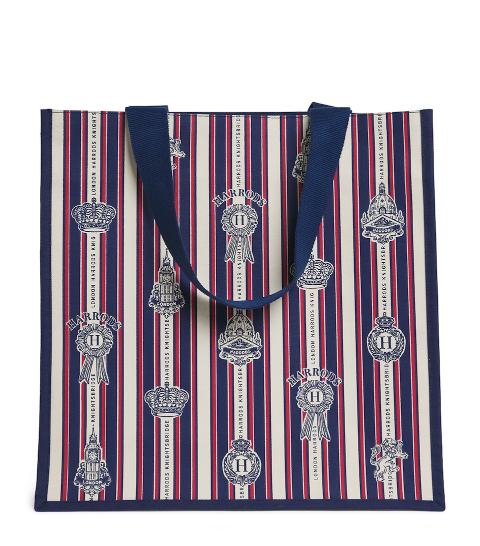 Harrods Medium London Calling Tote Bag Navy