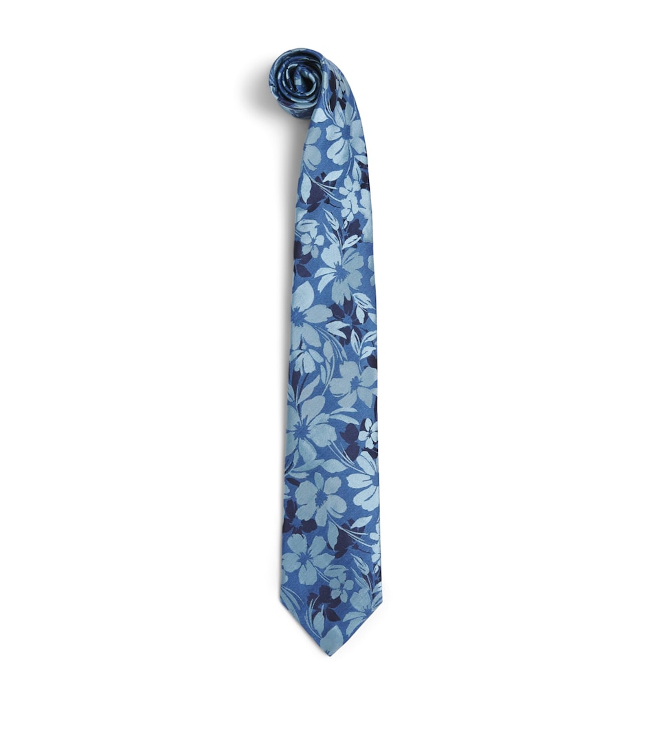 Isaia Silk-Linen Jacquard Tie