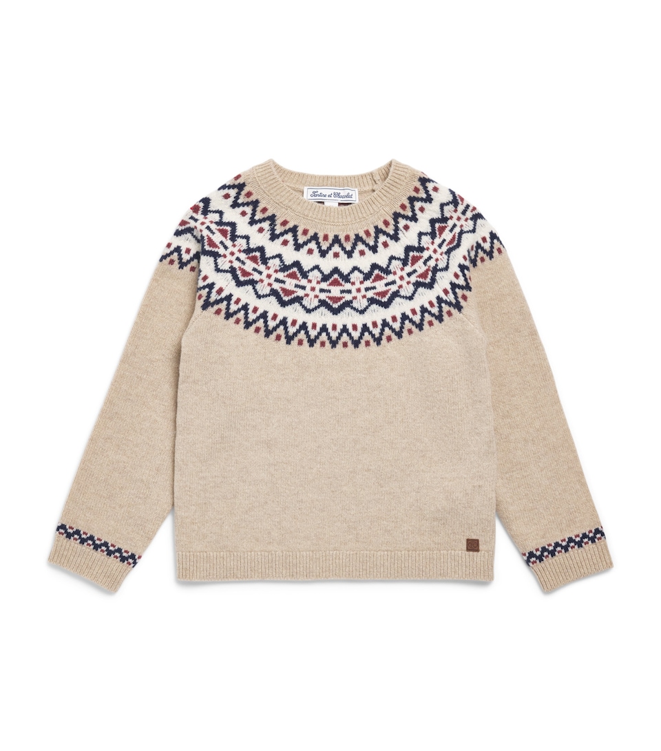 Tartine et Chocolat Wool Geometric Sweater (5-12 Years) Chiné