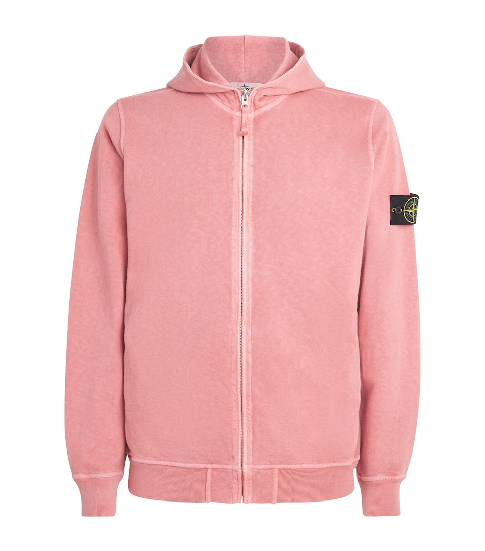 Cotton Logo Zip-Up Hoodie