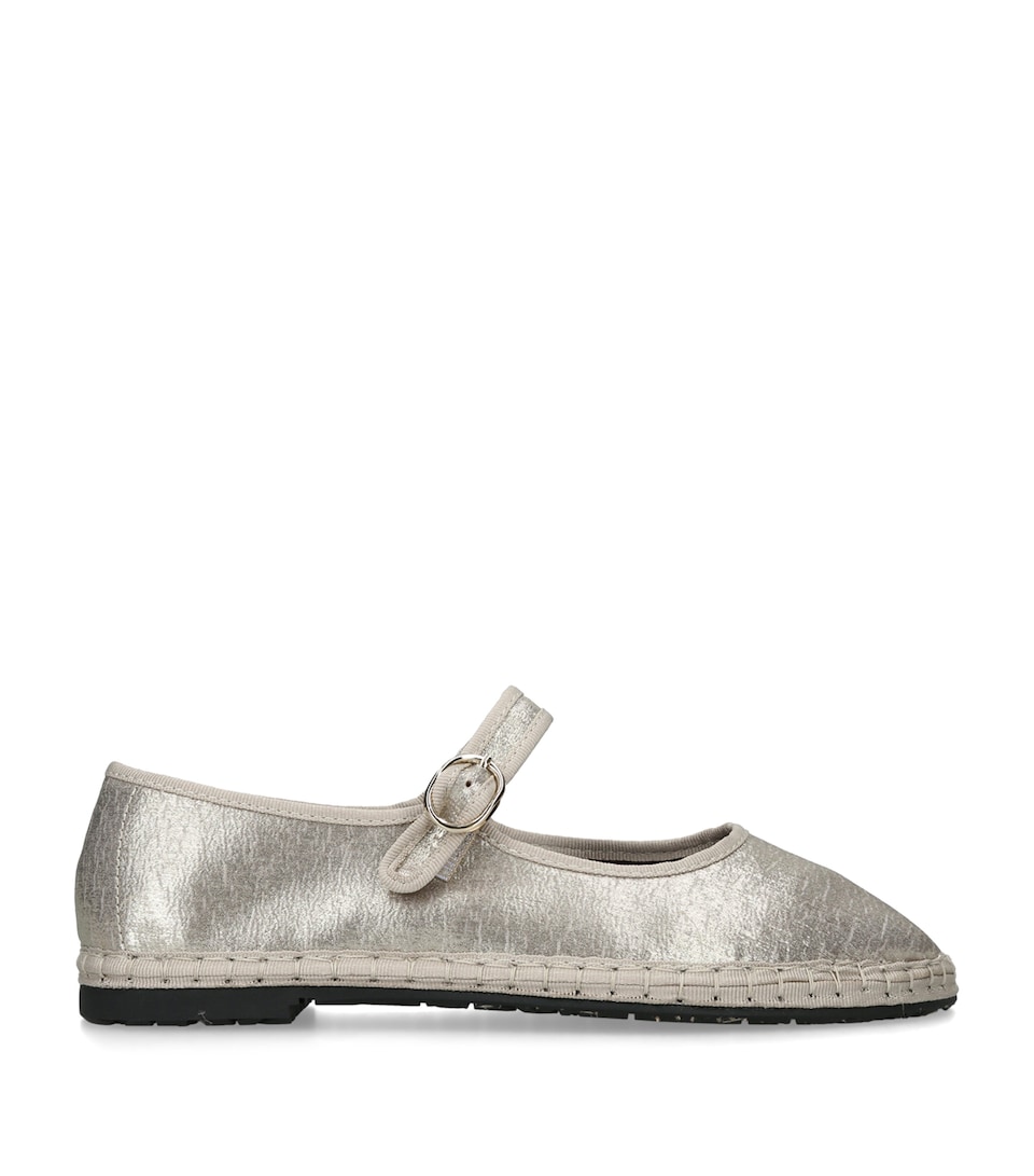 Flabelus Flor Mary Jane Flats Champagne