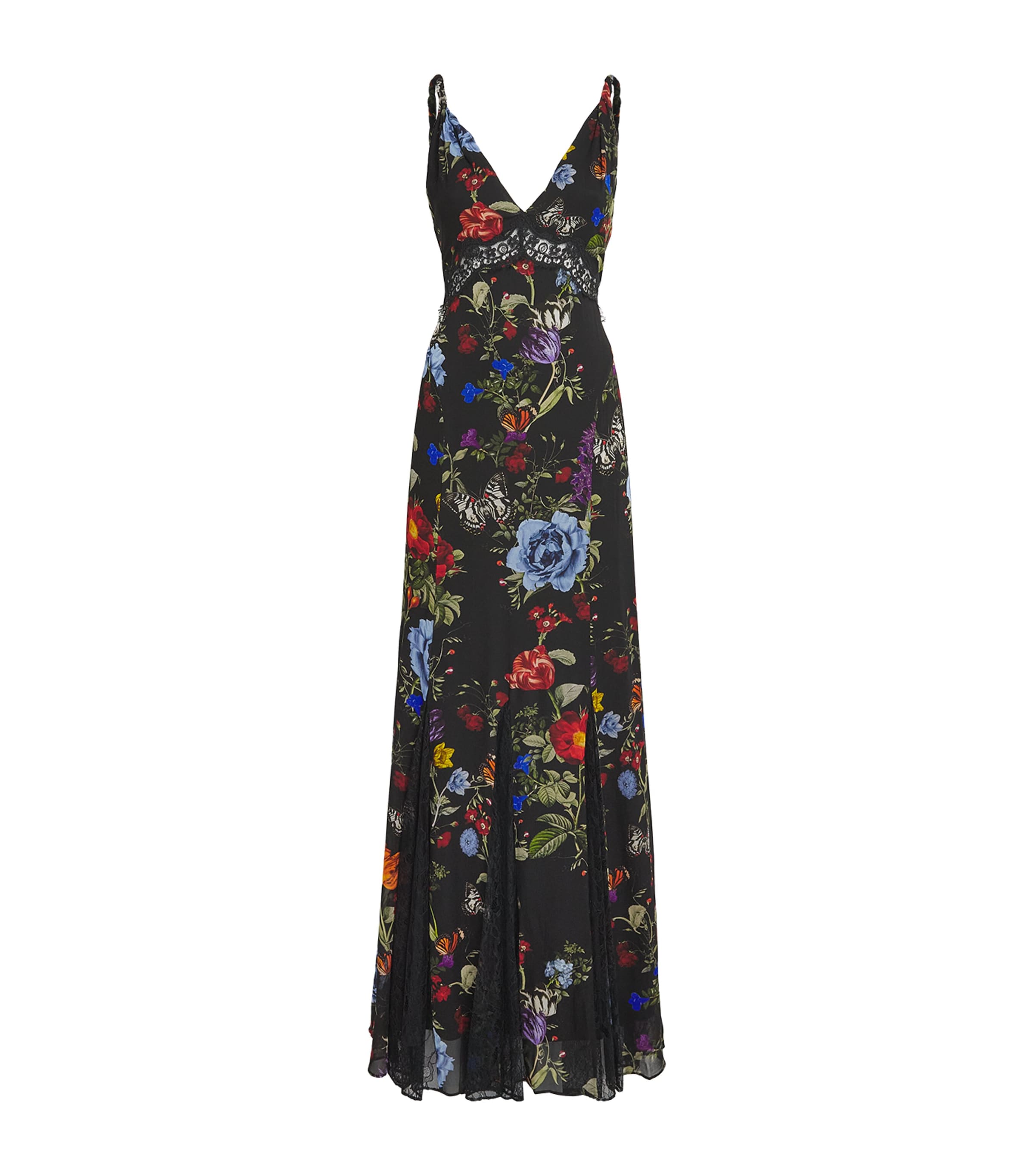 Alice+Olivia Womens Floral Print Nisa Maxi Dress Moonlit Manor