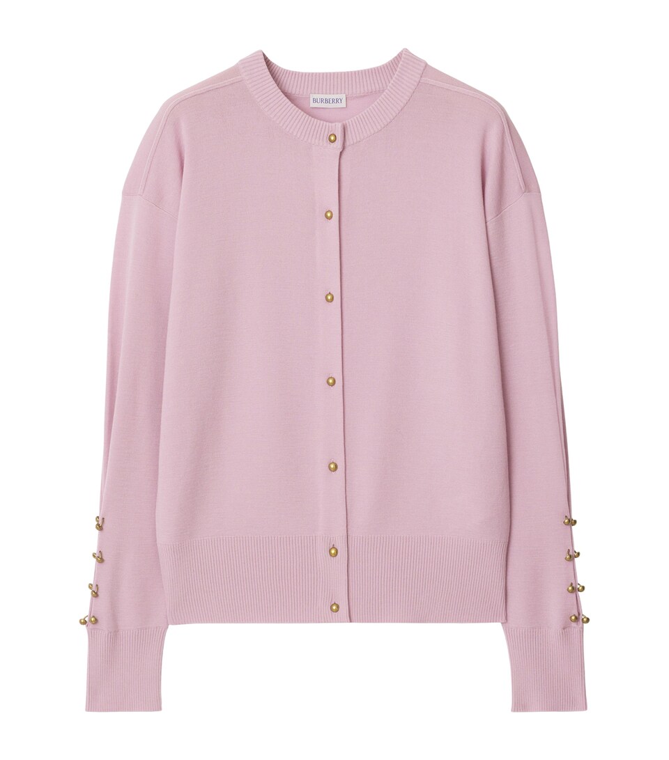 Wool Embroidered B Crest Cardigan