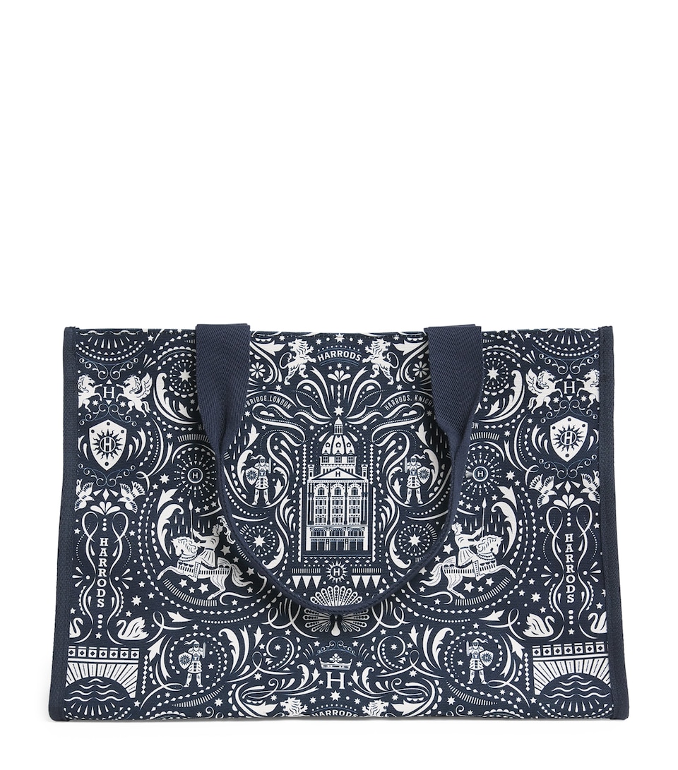 Harrods Medium Knights of Brompton Tote Bag Multi Print