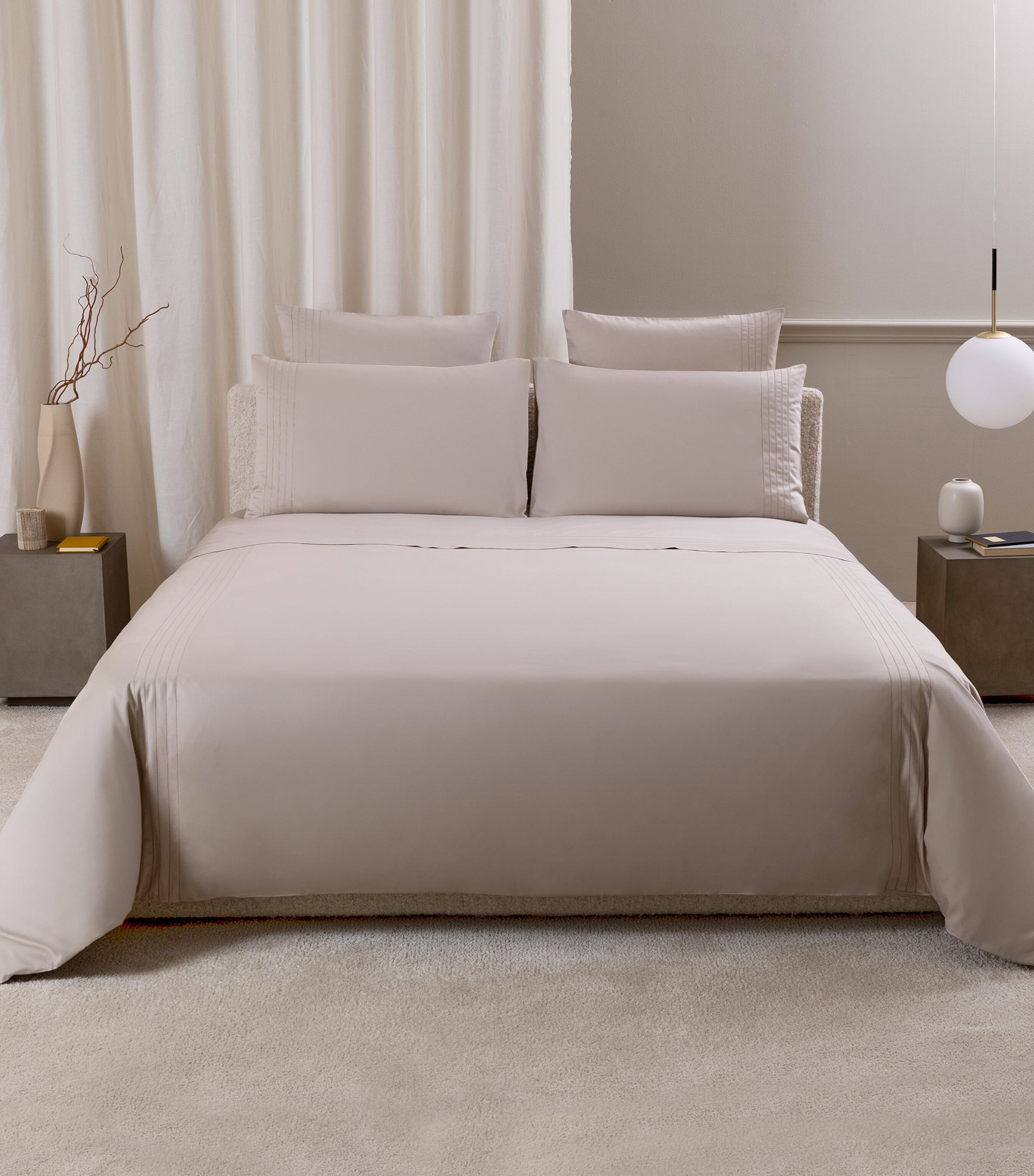 Frette Lush Ajour Duvet Cover (260cm x 240cm) Greige