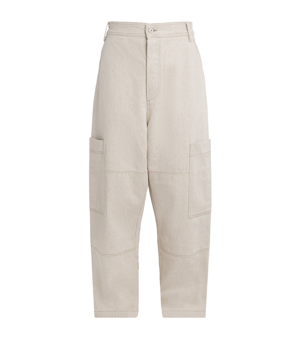 Cargo-Pocket Wide-Leg Jeans