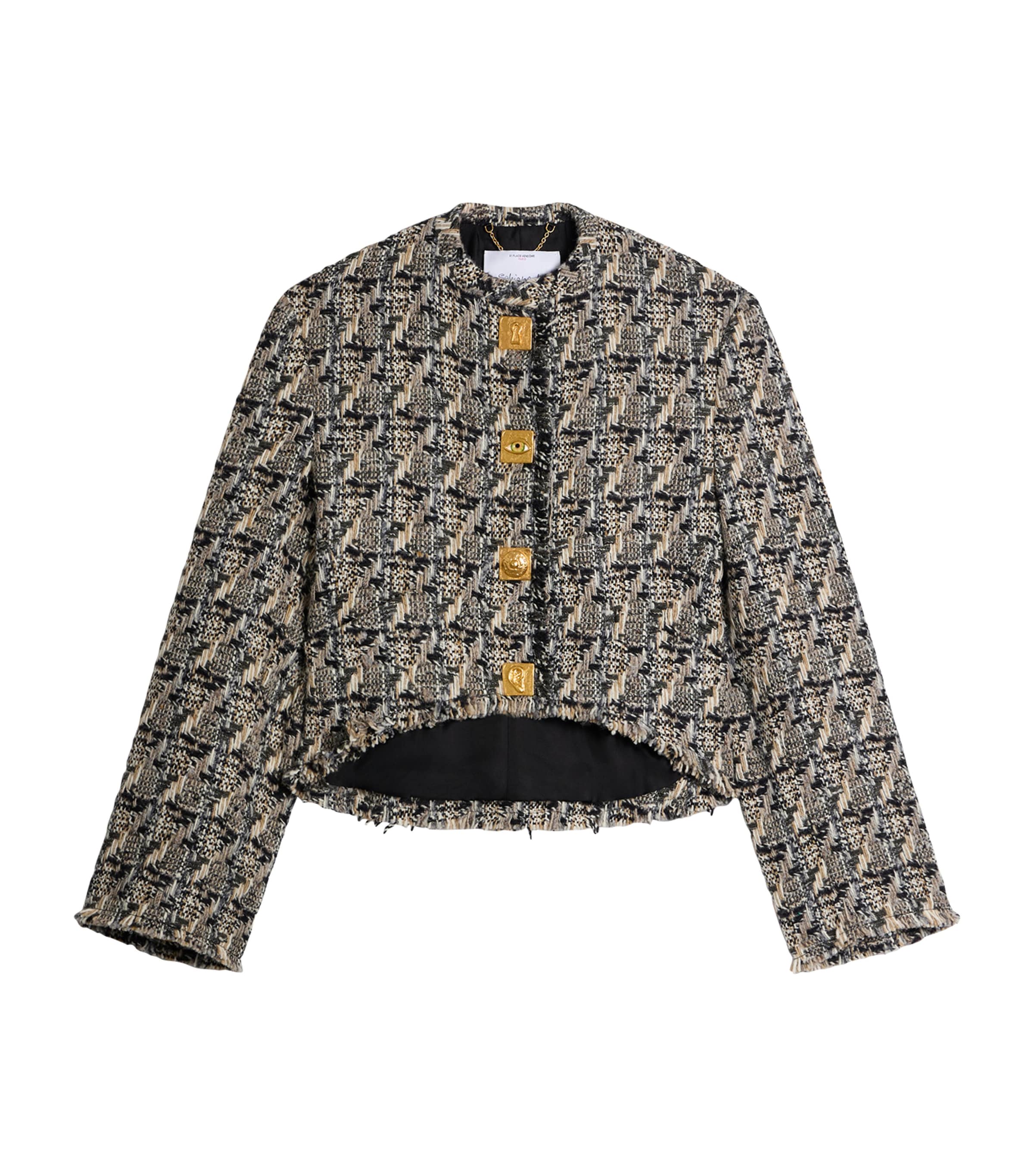 Schiaparelli Womens Tweed Cropped Jacket Multicolor