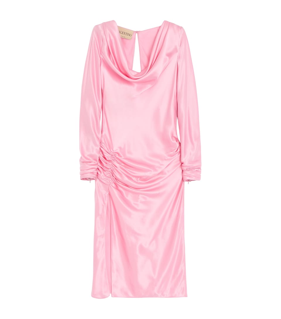 Silk Draped Midi Dress