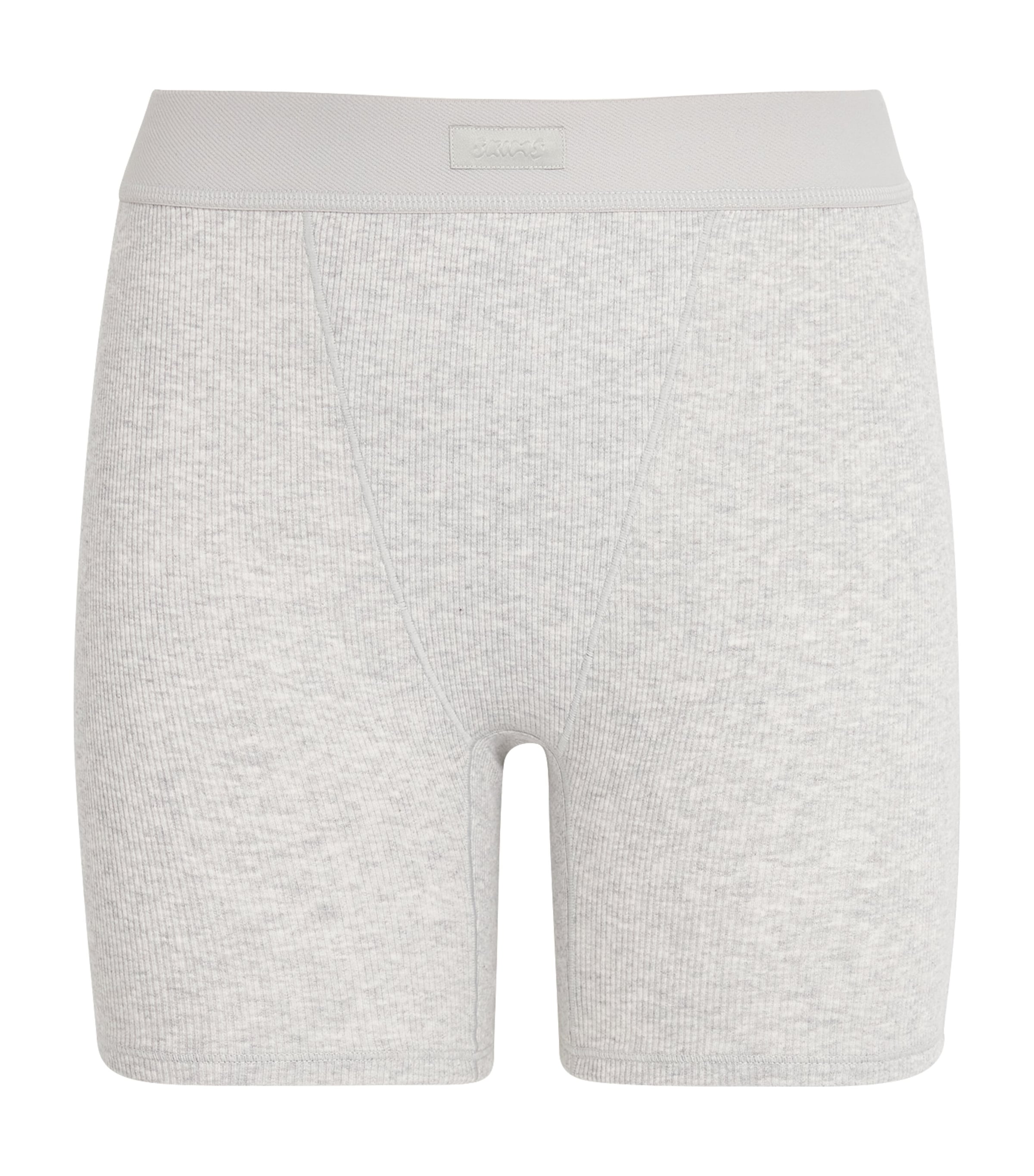 Stretch-Cotton Ribbed Boxer Shorts