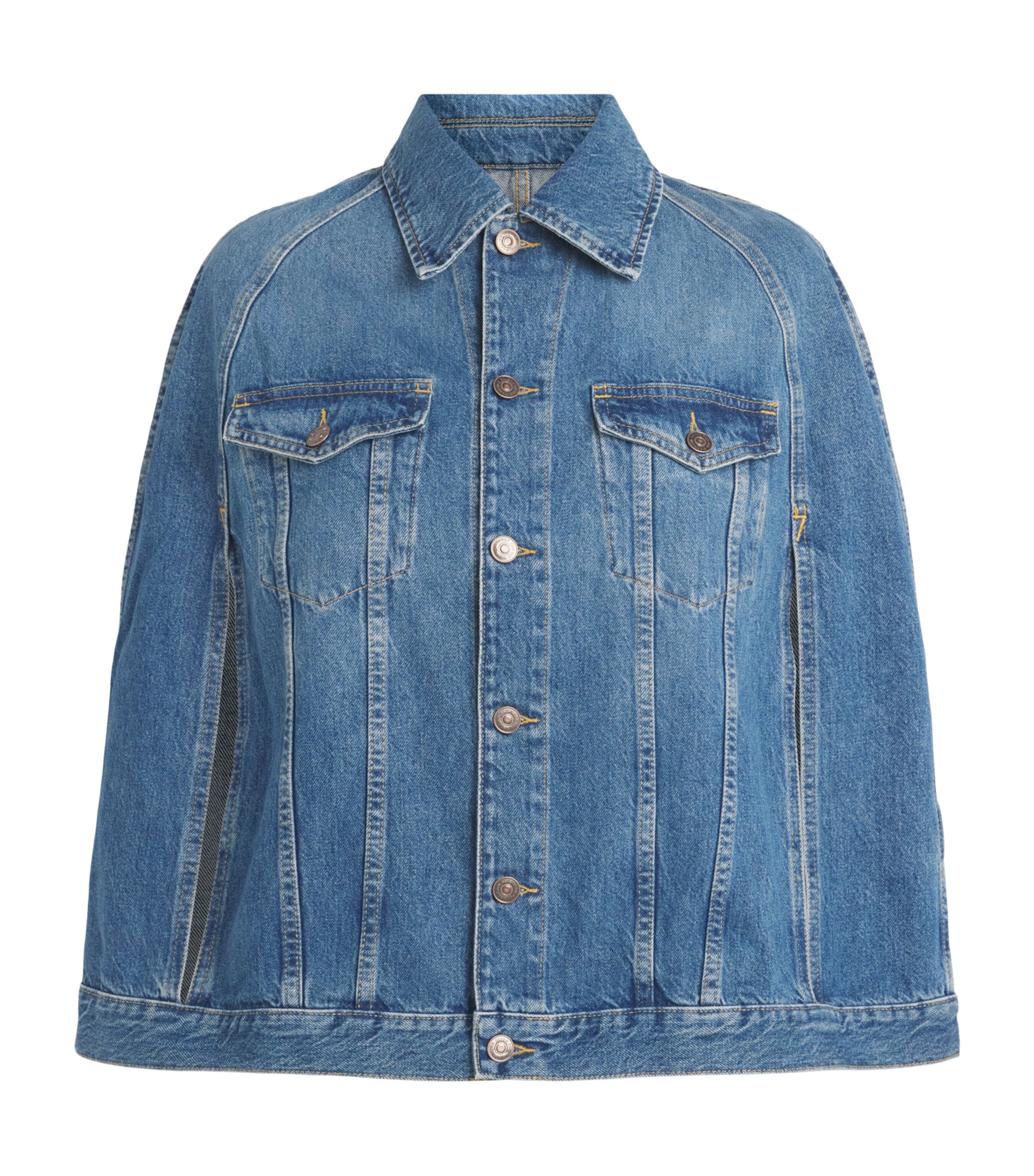 7 For All Mankind Womens Denim Cape Dark Blue