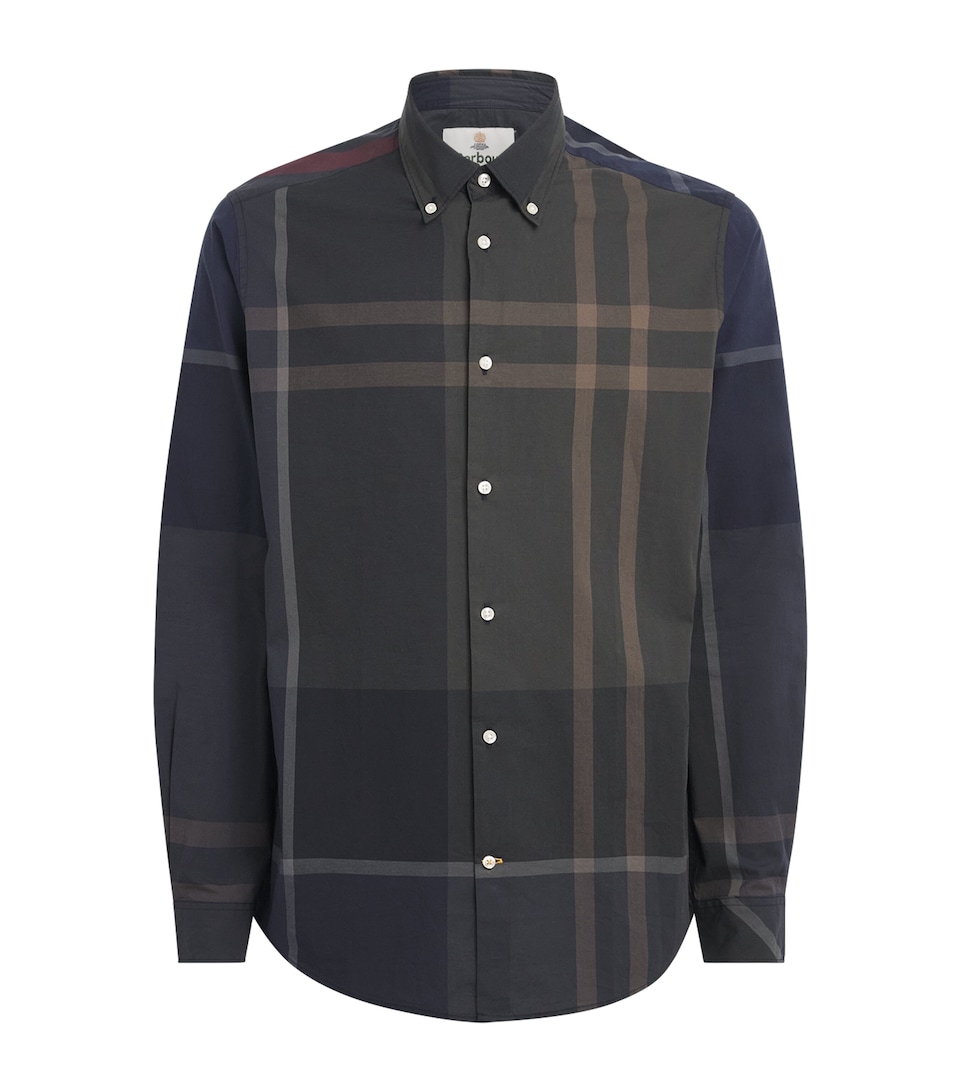 Barbour Mens Cotton Oversized Tartan Dunoon Shirt Shadow Classic Trtn