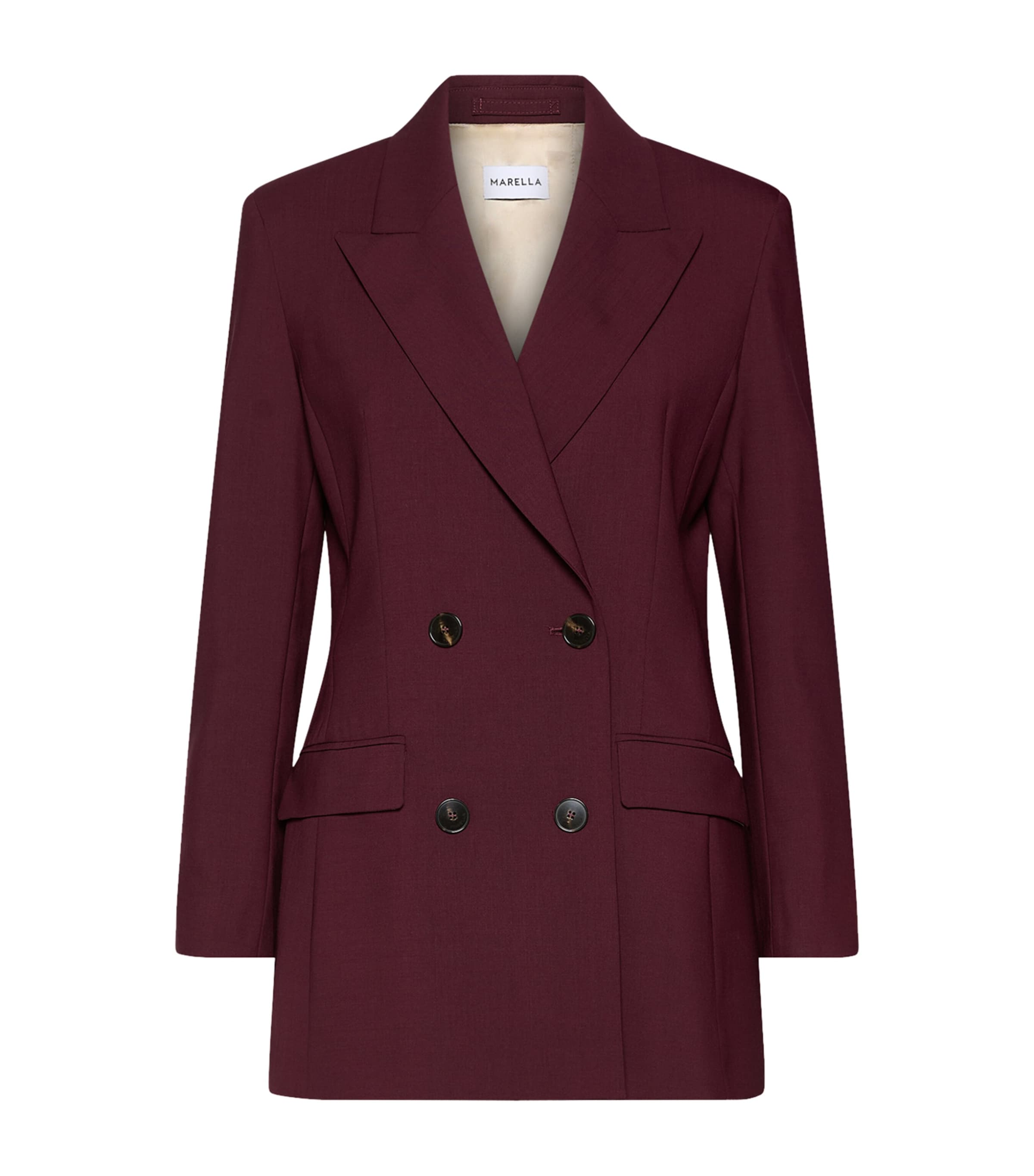 Marella Womens Stretch-Wool Blazer Bordeaux