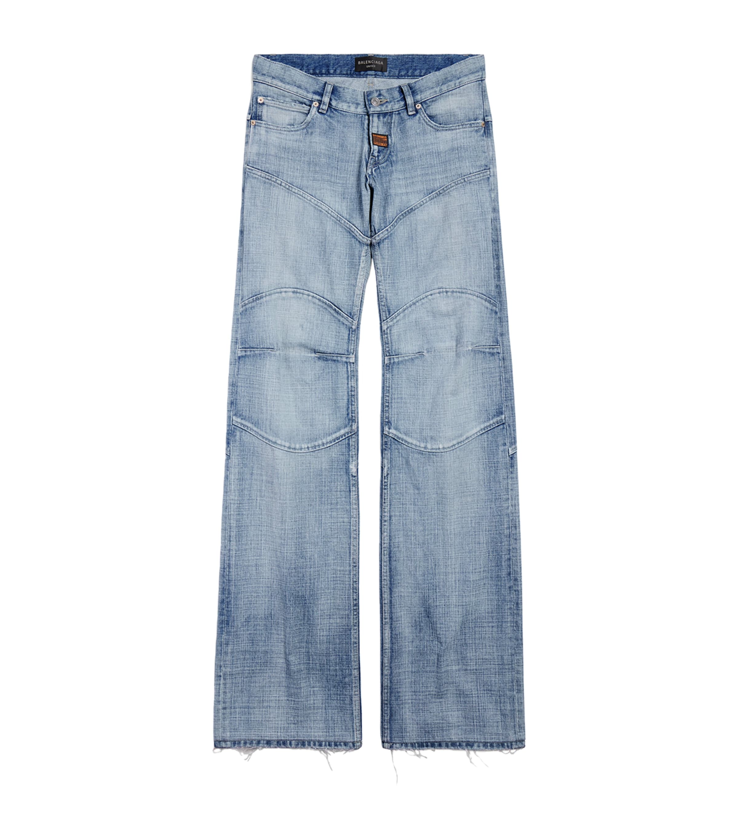 Balenciaga Distressed Wide-Leg Jeans | Harrods US