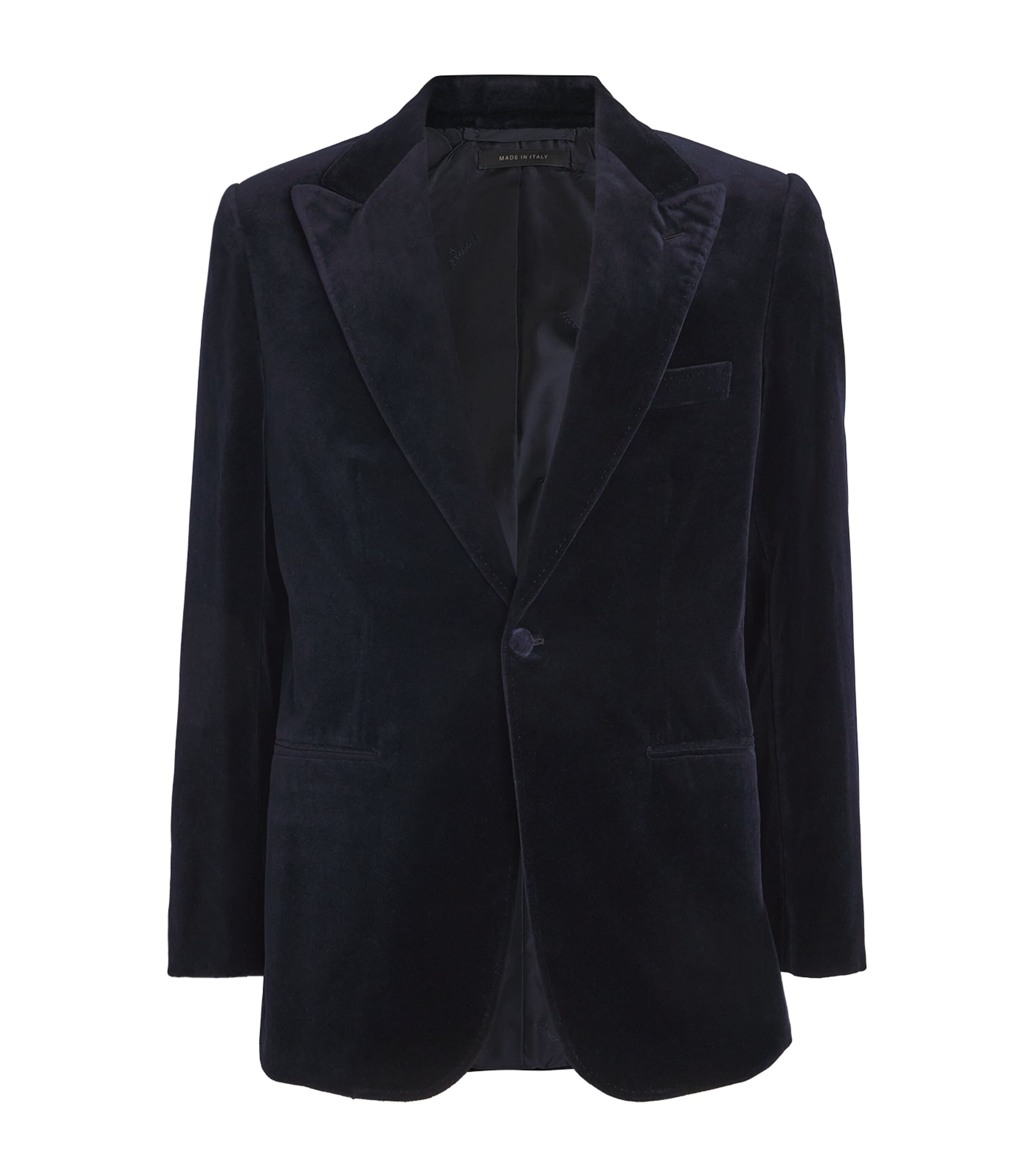 Brioni Mens Velvet Single-Breasted Blazer