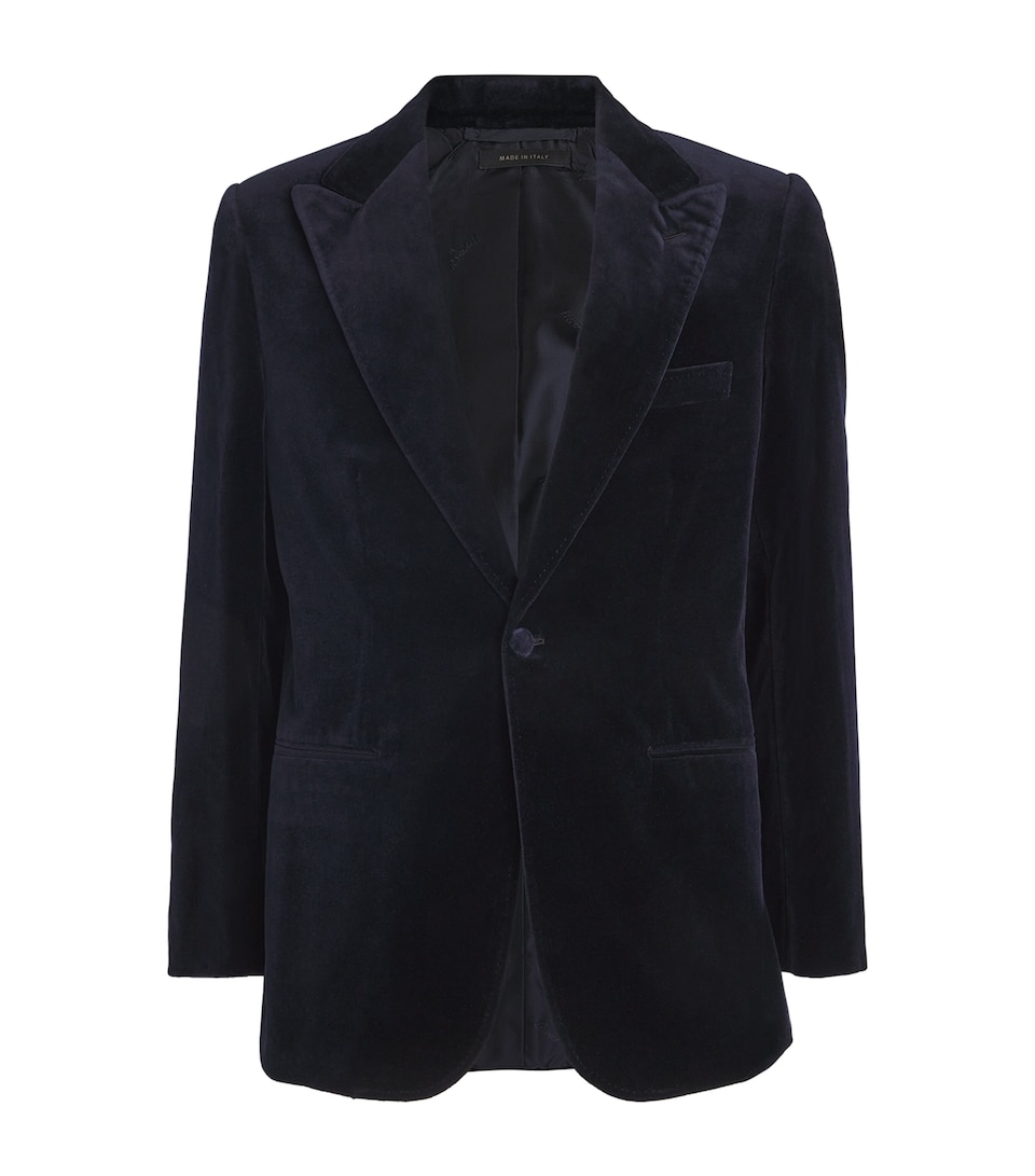 Brioni Mens Velvet Single-Breasted Blazer