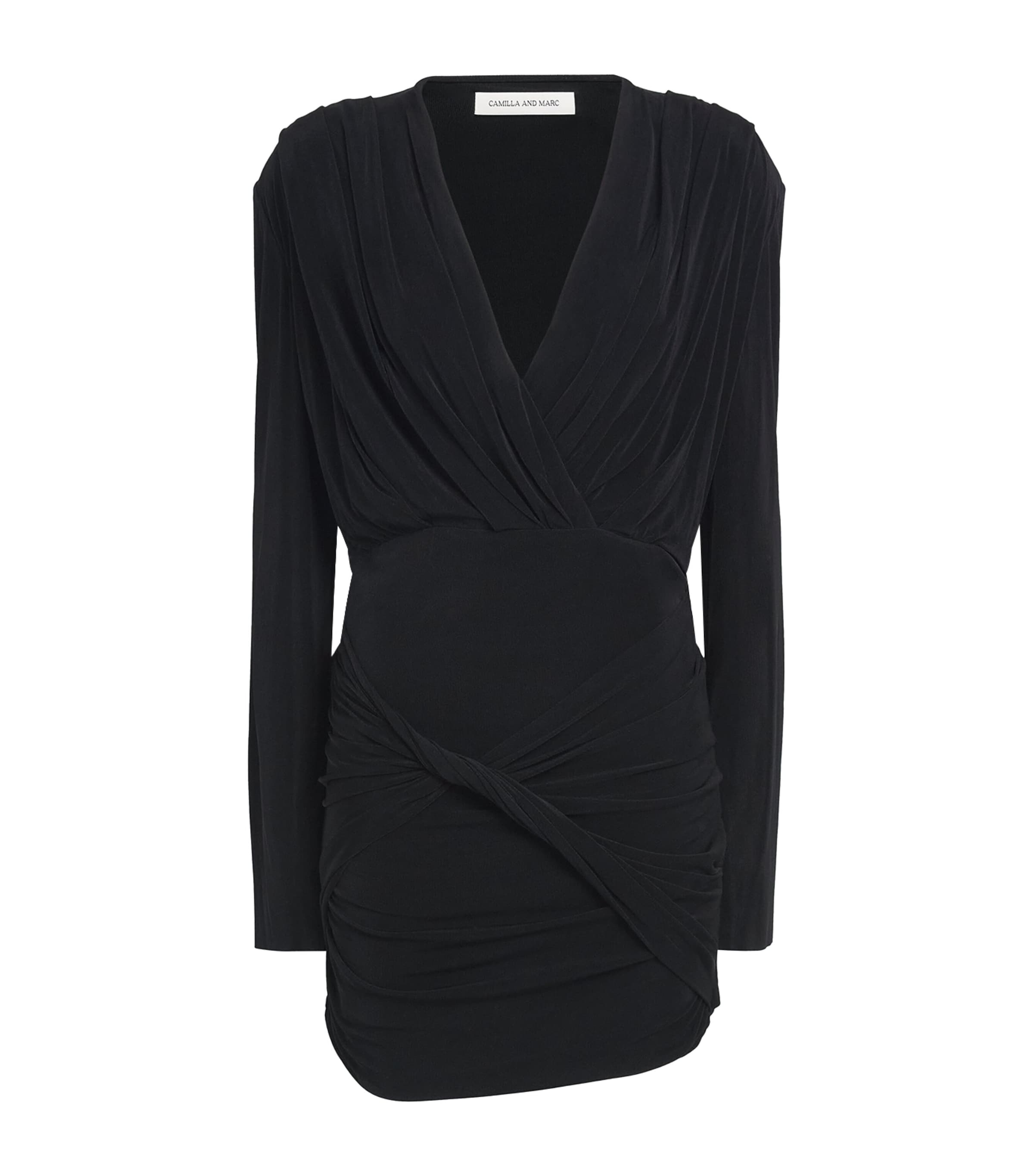 CAMILLA AND MARC Womens Draped Katerina Mini Dress Dblk Black