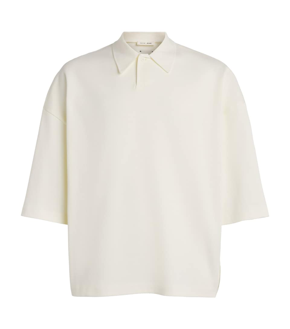 FEAR OF GOD ESSENTIALS Mens Cotton-Blend Signature Polo Shirt Ivory