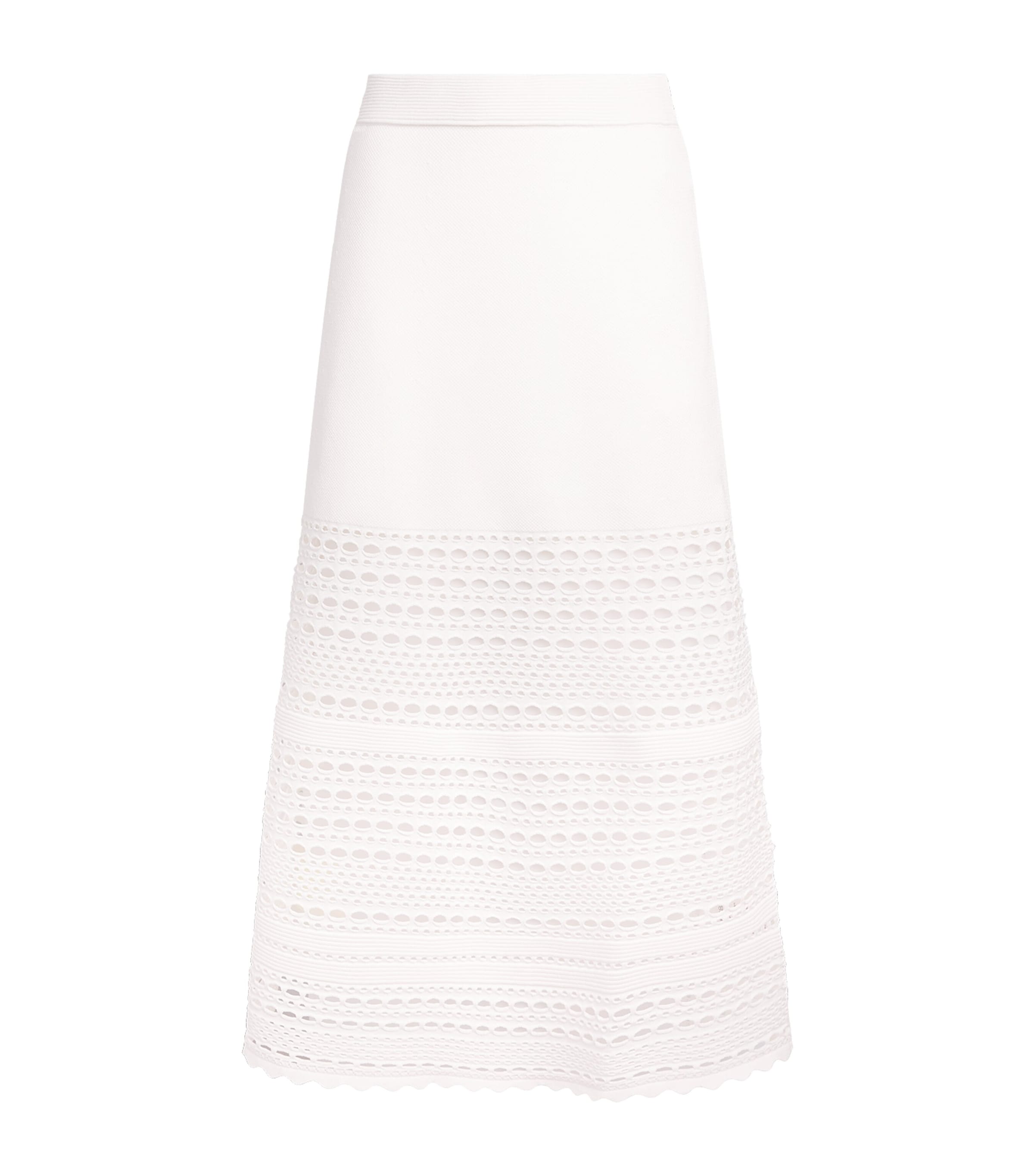 Simkhai Womens Open-Stitch Westly Midi Skirt Ivory