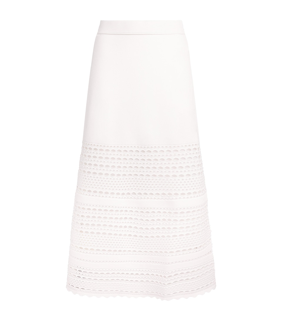 Simkhai Womens Open-Stitch Westly Midi Skirt Ivory