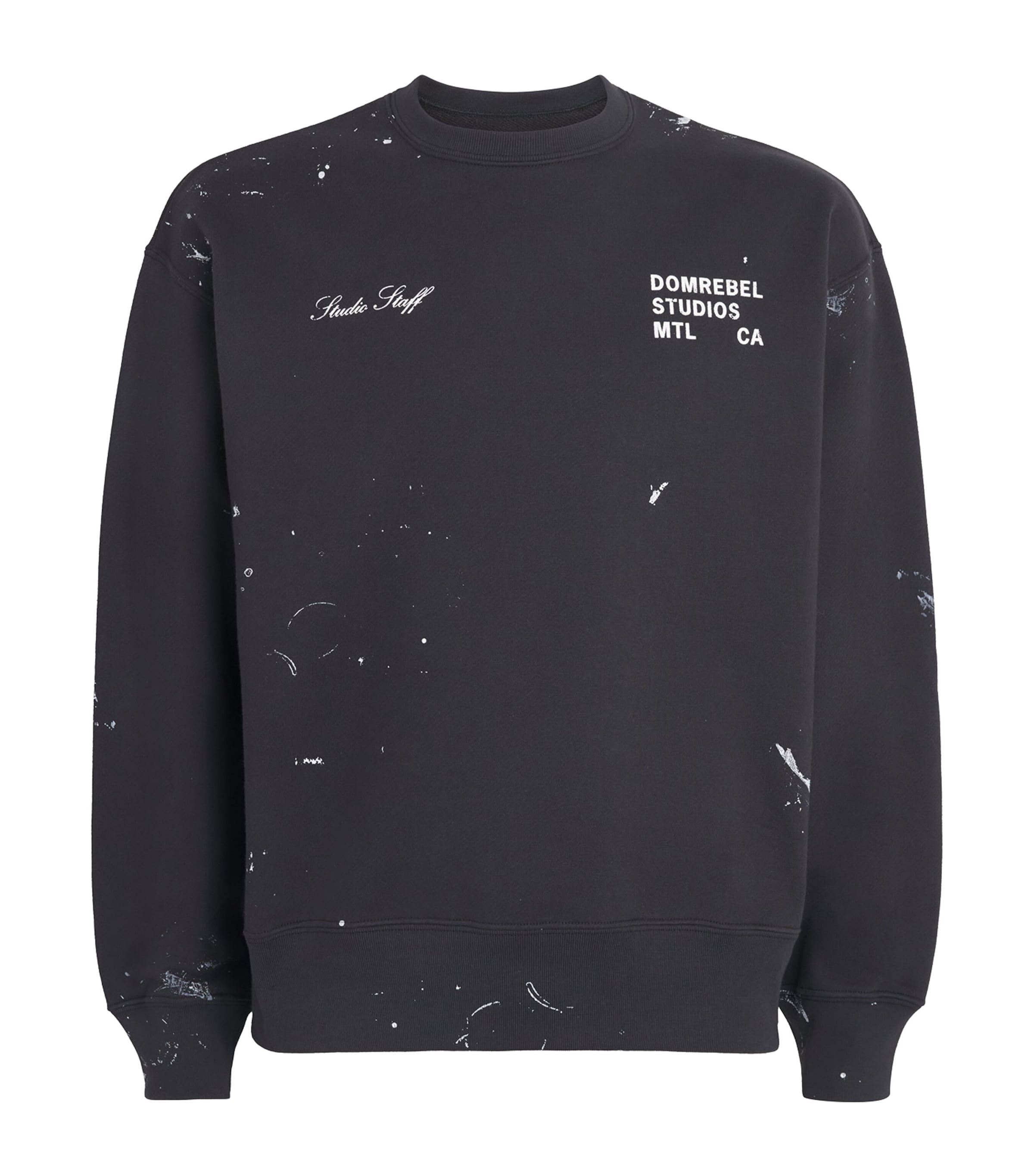 DOMREBEL Mens Cotton Staff Sweatshirt Old Black