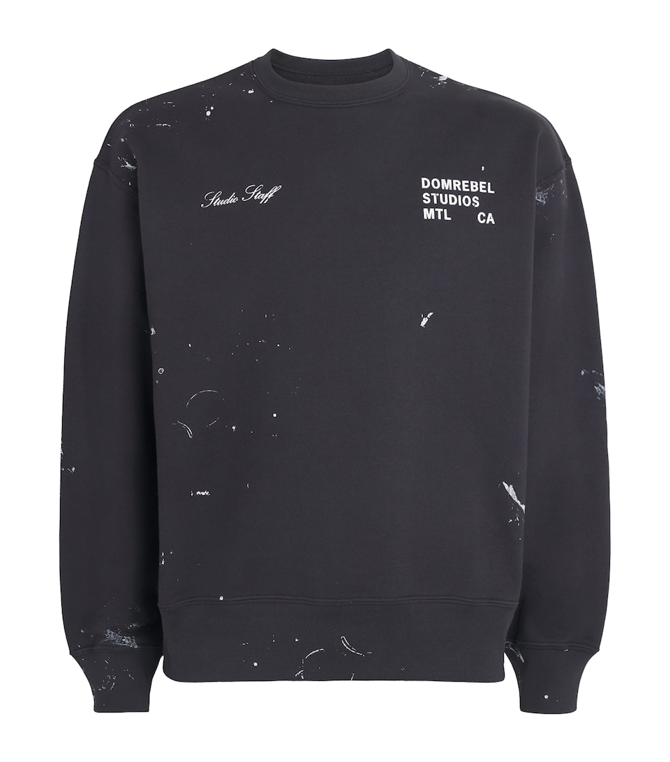 DOMREBEL Mens Cotton Staff Sweatshirt Old Black