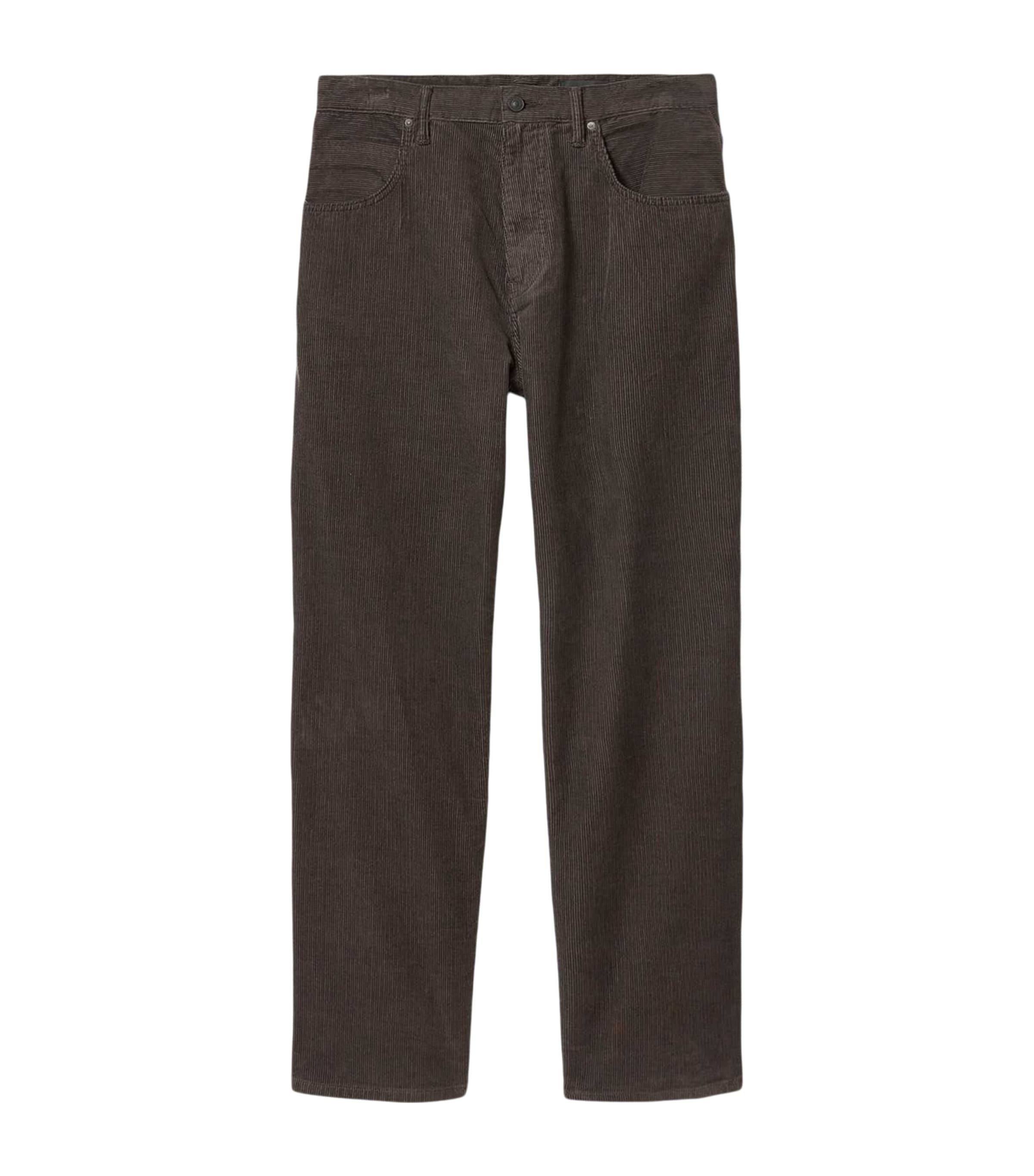 AllSaints Mens Corduroy Rivet Straight Jeans Dark Brown