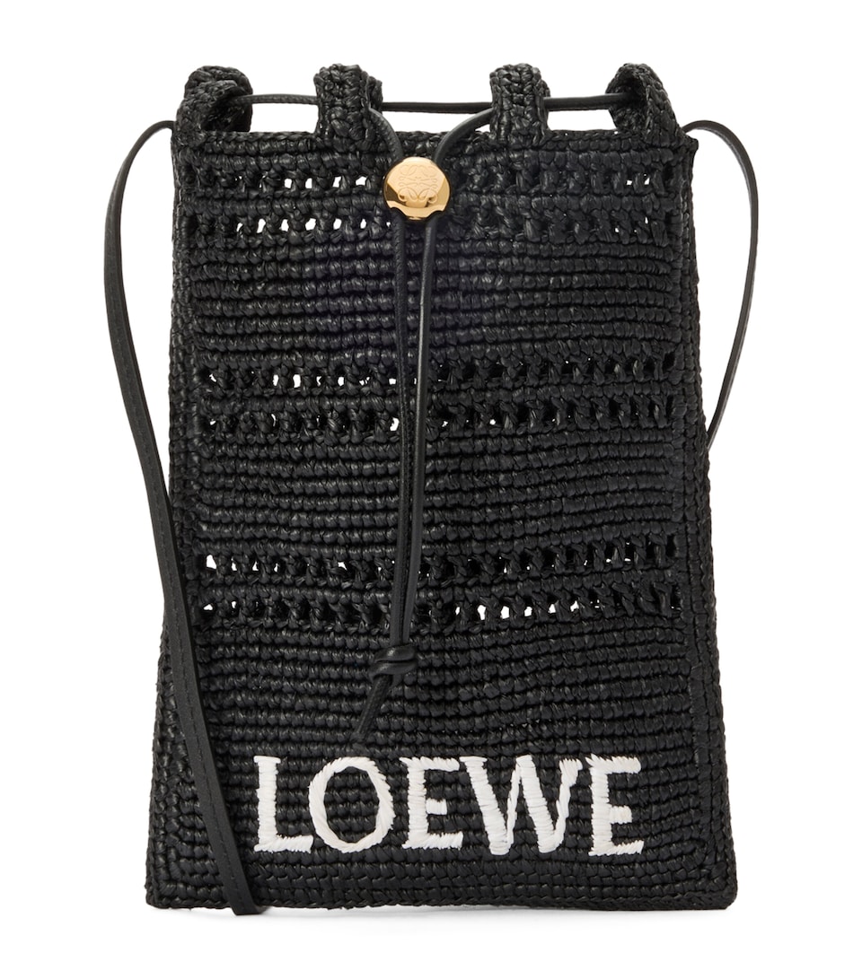 x Paula's Ibiza Raffia Drawstring Pocket Bag