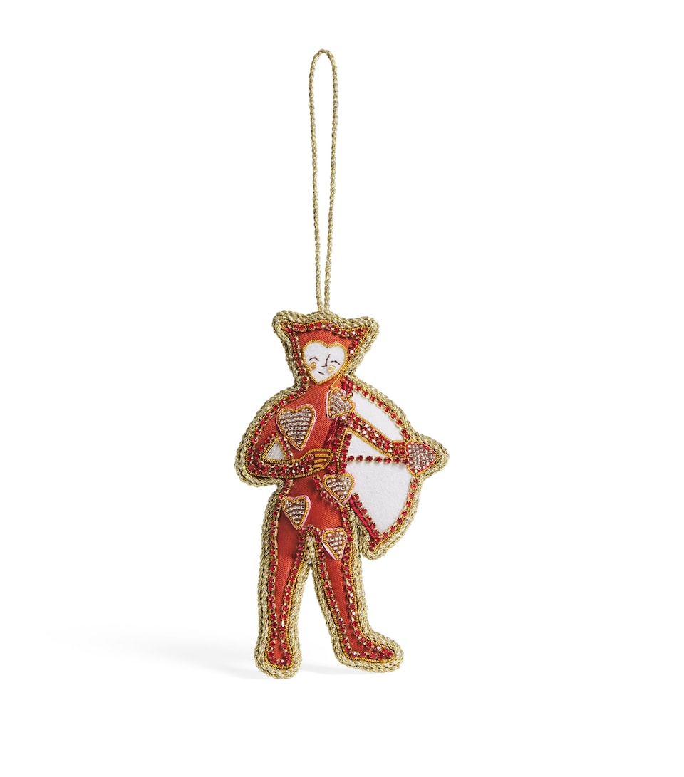 Tinker Tailor Bead-Embellished Cupid Tree Decoration Red & Gold