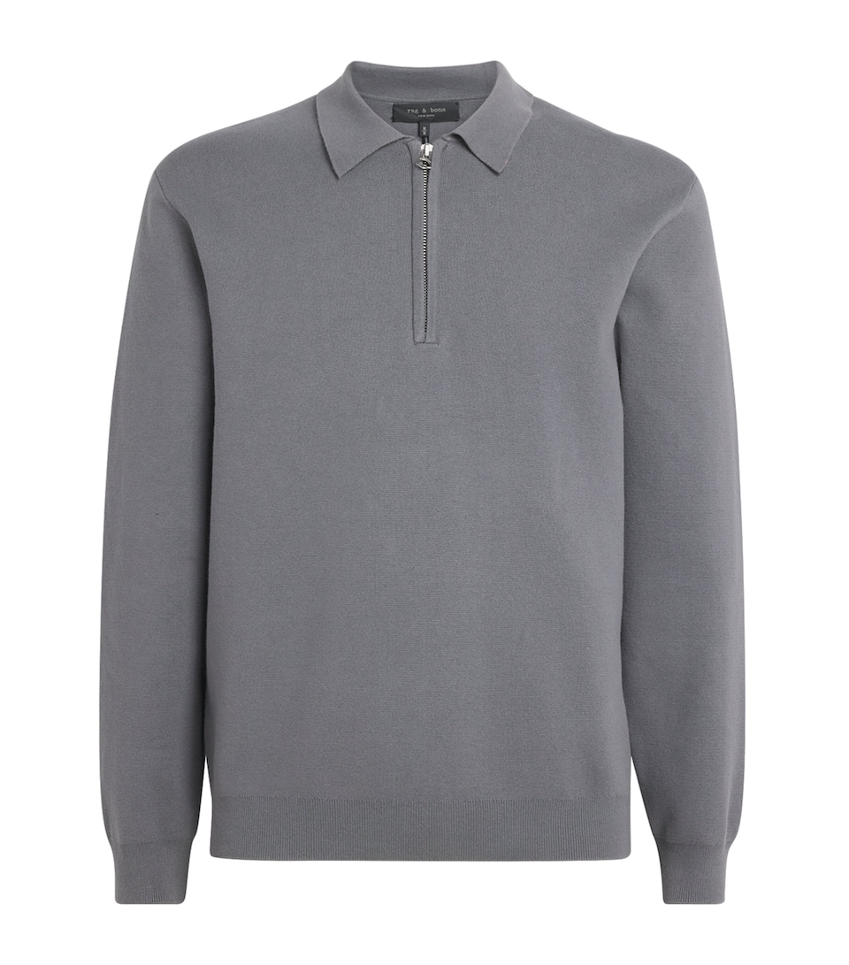 Cotton Quarter-Zip Polo Shirt